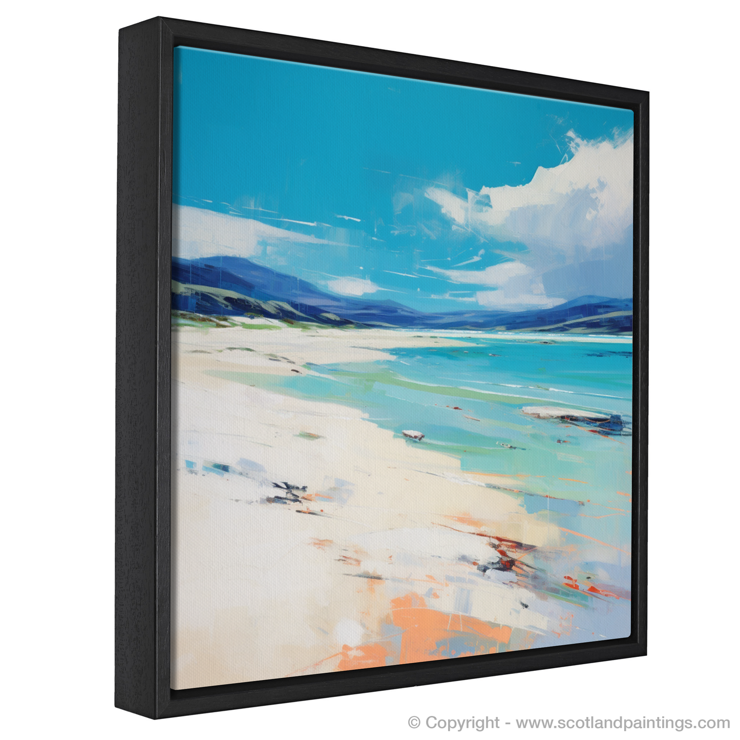 Painting and Art Print of Luskentyre Beach, Isle of Harris entitled "Luskentyre Beach Reverie: A Contemporary Scottish Coastal Vista".