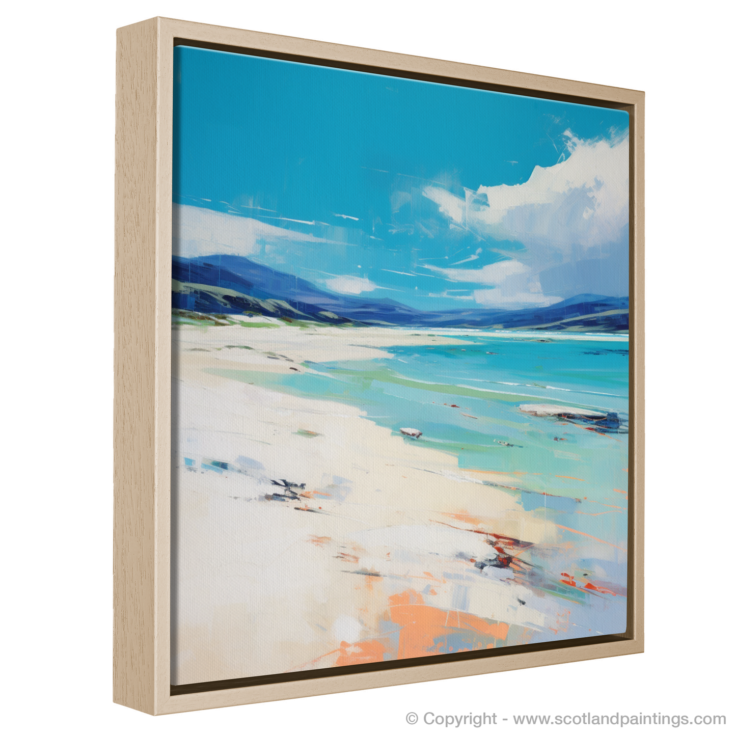 Painting and Art Print of Luskentyre Beach, Isle of Harris entitled "Luskentyre Beach Reverie: A Contemporary Scottish Coastal Vista".