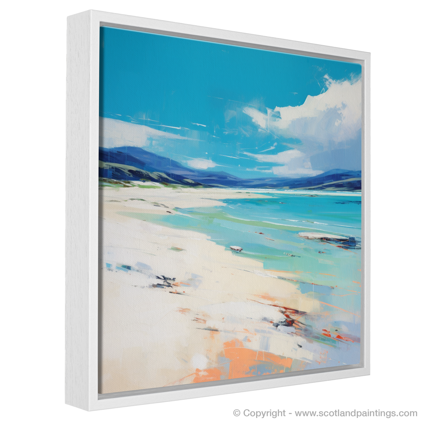 Painting and Art Print of Luskentyre Beach, Isle of Harris entitled "Luskentyre Beach Reverie: A Contemporary Scottish Coastal Vista".