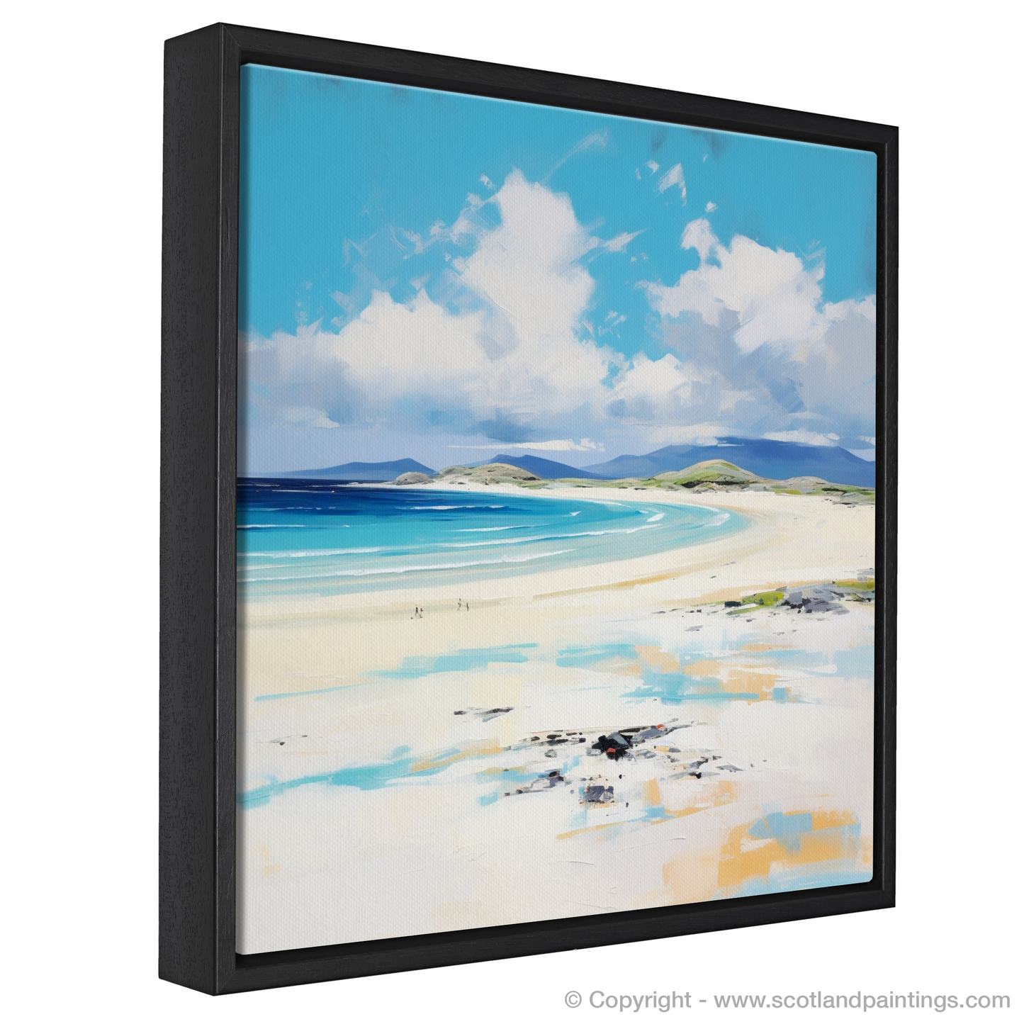 Painting and Art Print of Luskentyre Beach, Isle of Harris entitled "Luskentyre Sands: A Contemporary Ode to Scottish Serenity".