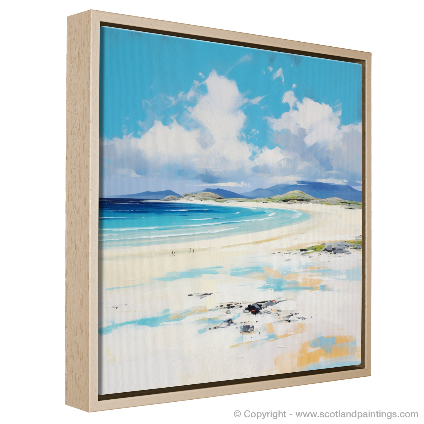 Painting and Art Print of Luskentyre Beach, Isle of Harris entitled "Luskentyre Sands: A Contemporary Ode to Scottish Serenity".