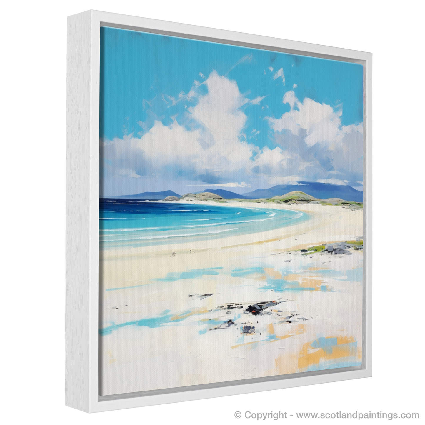 Painting and Art Print of Luskentyre Beach, Isle of Harris entitled "Luskentyre Sands: A Contemporary Ode to Scottish Serenity".