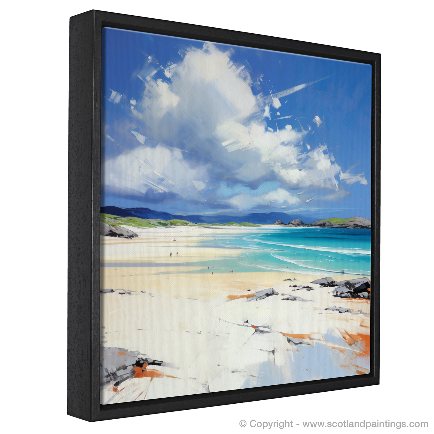 Painting and Art Print of Luskentyre Beach, Isle of Harris entitled "Luskentyre Beach: A Contemporary Vision of Scottish Serenity".