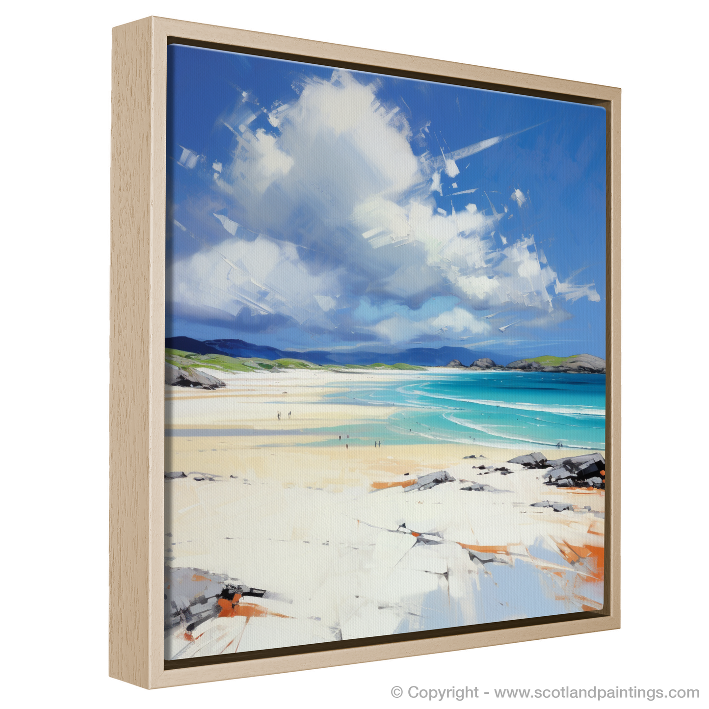 Painting and Art Print of Luskentyre Beach, Isle of Harris entitled "Luskentyre Beach: A Contemporary Vision of Scottish Serenity".