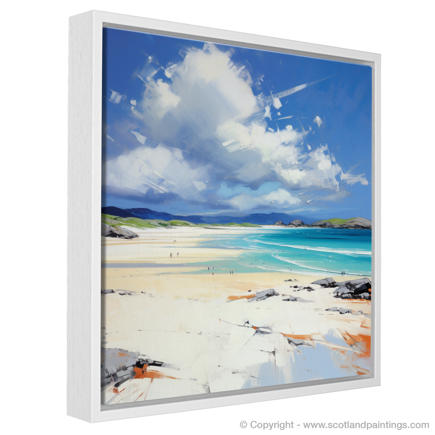 Painting and Art Print of Luskentyre Beach, Isle of Harris entitled "Luskentyre Beach: A Contemporary Vision of Scottish Serenity".