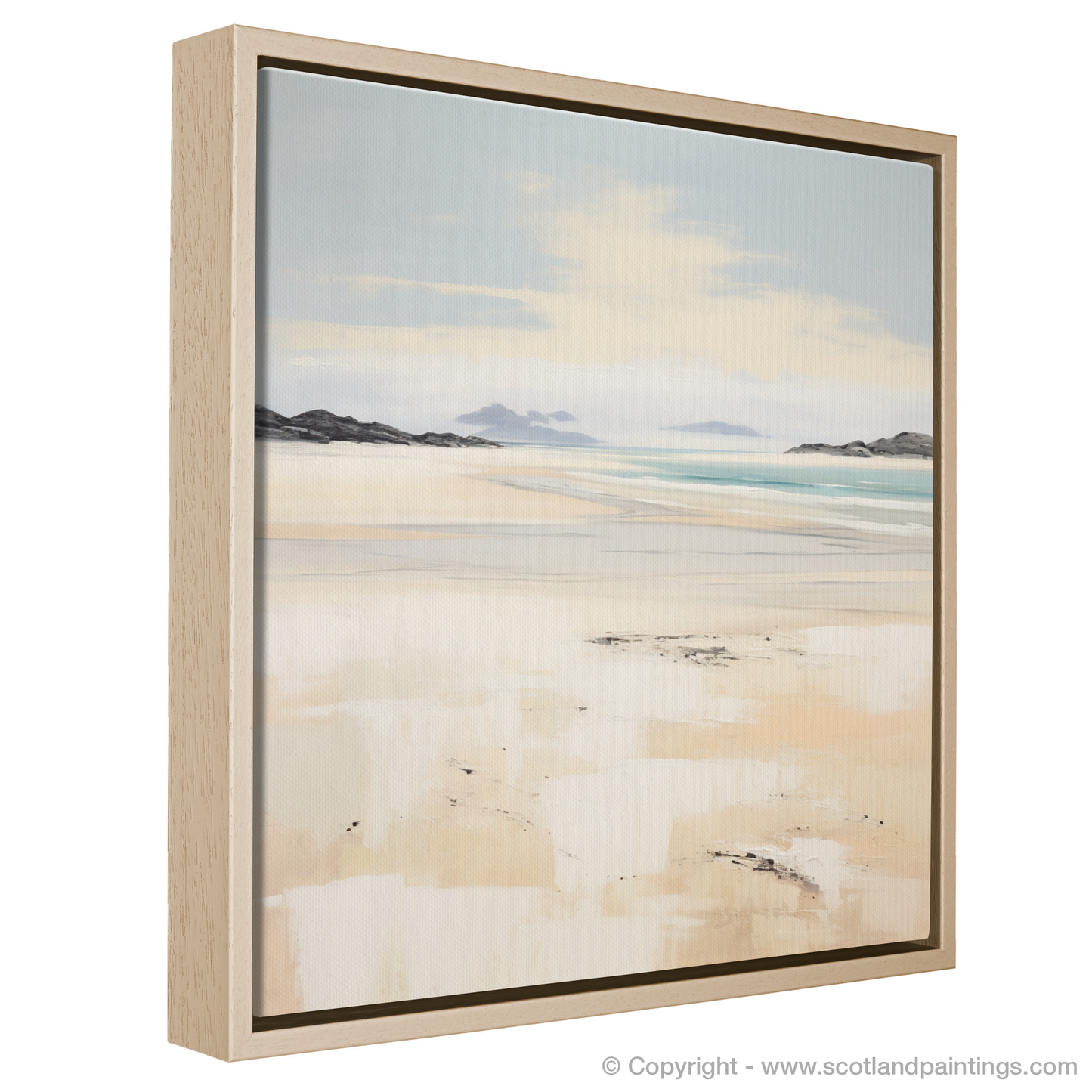 Painting and Art Print of Camusdarach Beach, Arisaig entitled "Minimalist Serenity: The Camusdarach Beach Essence".