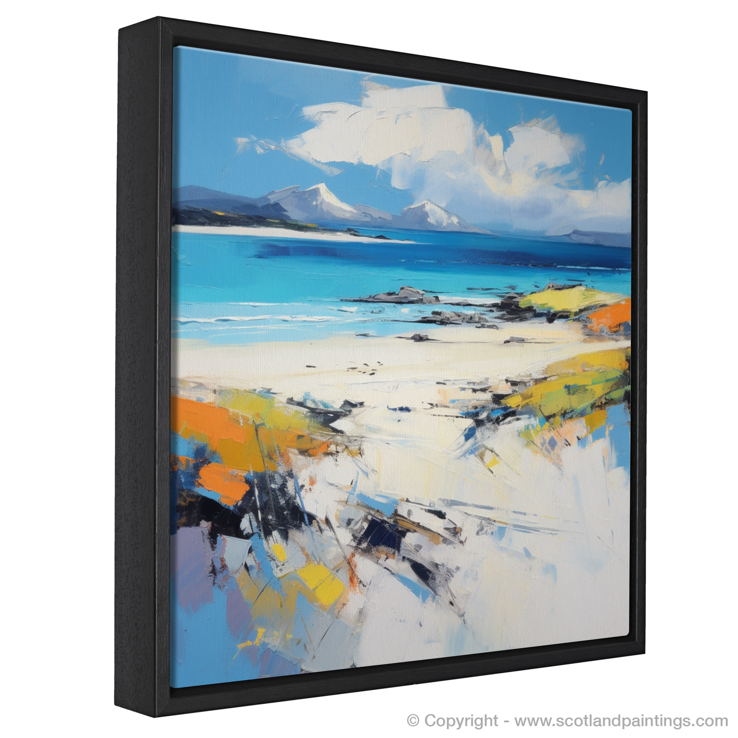 Painting and Art Print of Camusdarach Beach, Arisaig entitled "Abstract Whispers of Camusdarach Beach".