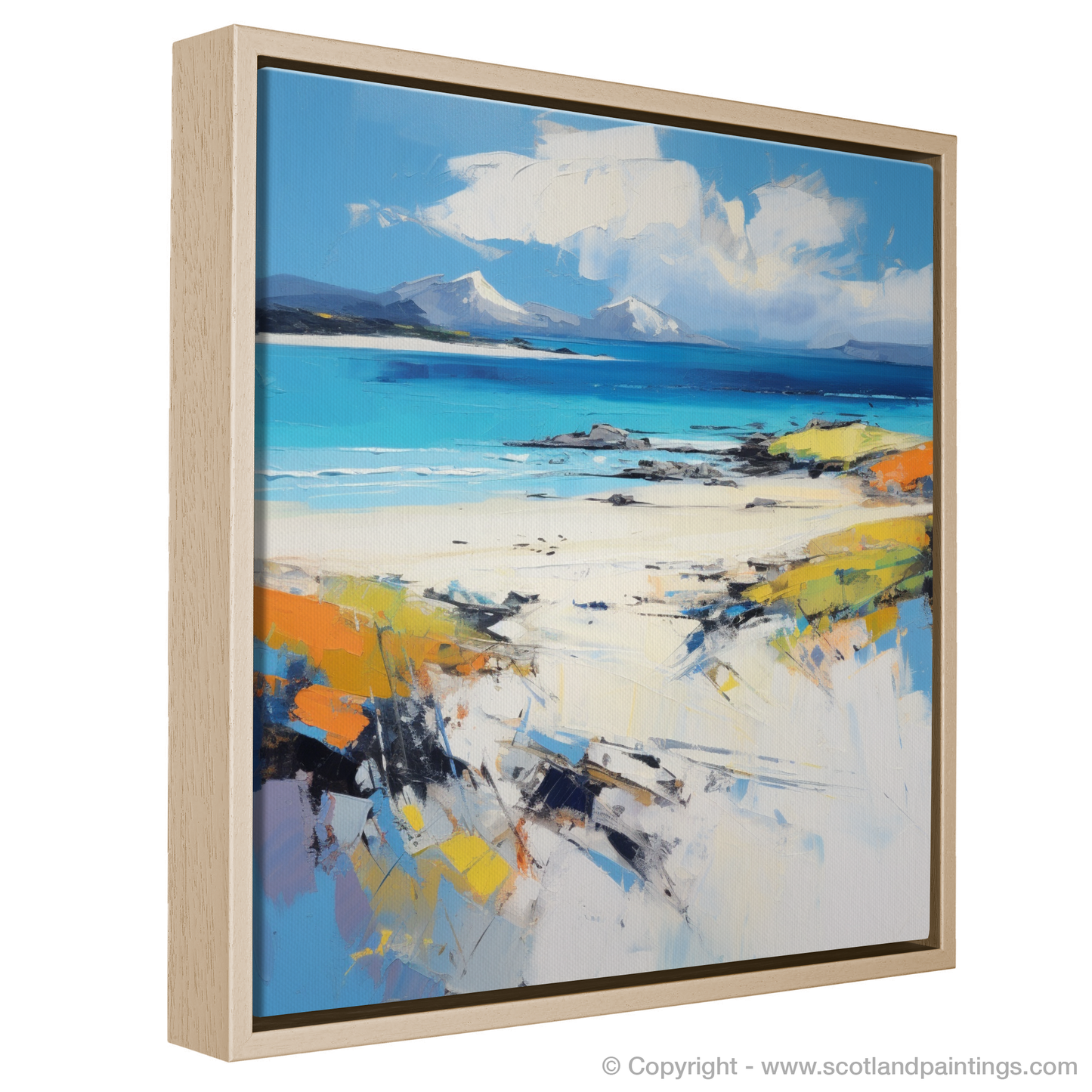 Painting and Art Print of Camusdarach Beach, Arisaig entitled "Abstract Whispers of Camusdarach Beach".