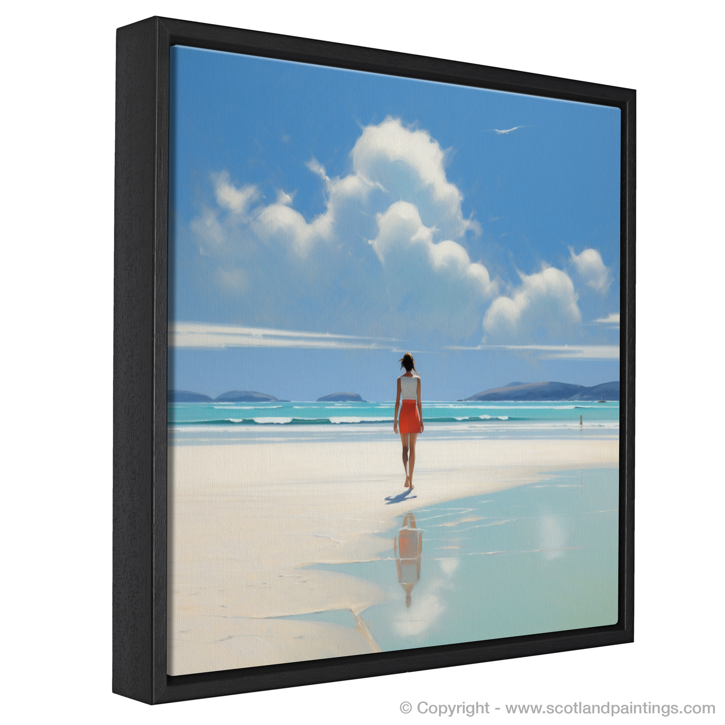 Painting and Art Print of Luskentyre Beach, Isle of Harris entitled "Serene Stroll on Luskentyre Sands".