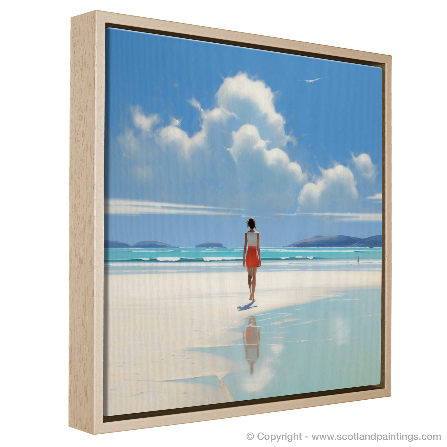 Painting and Art Print of Luskentyre Beach, Isle of Harris entitled "Serene Stroll on Luskentyre Sands".