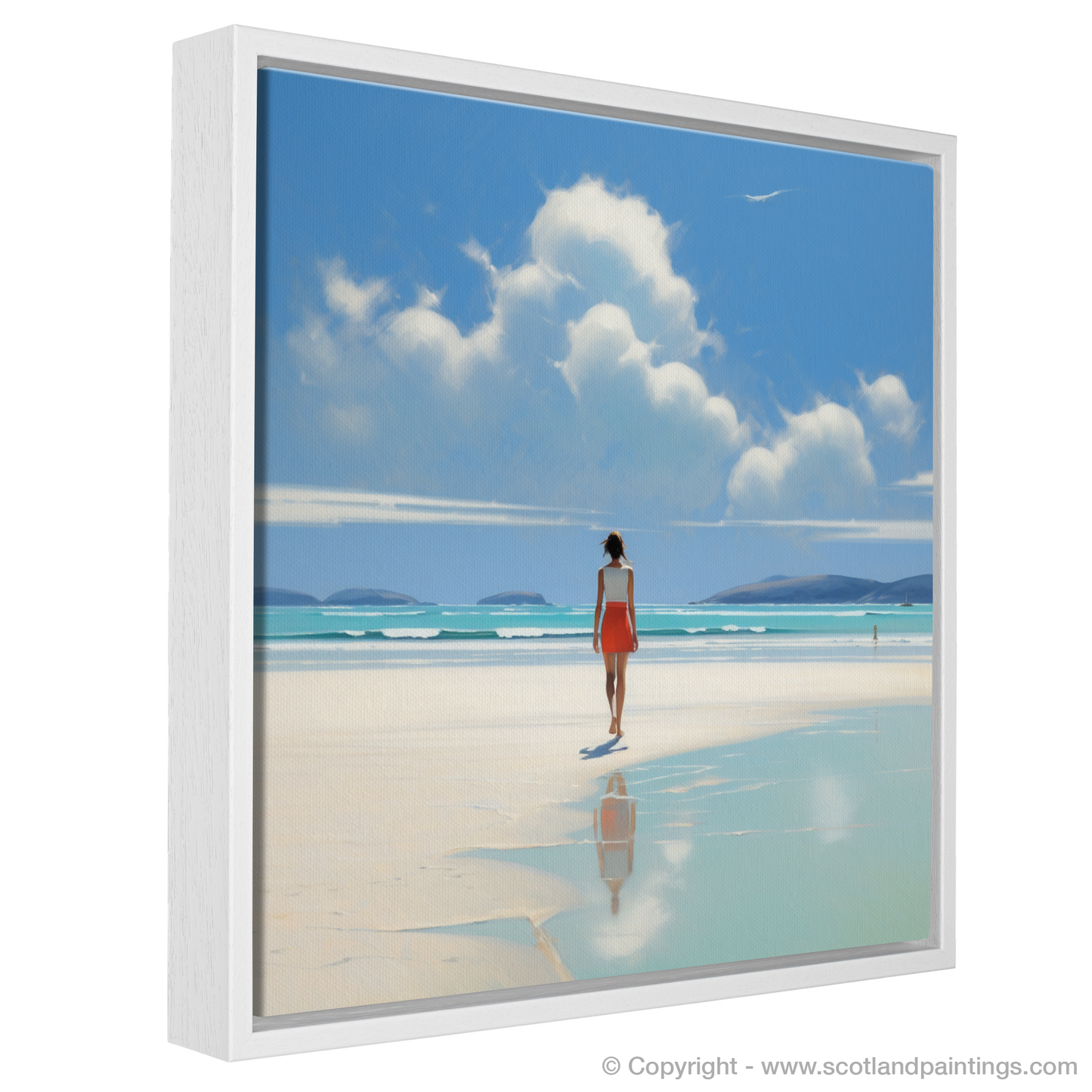 Painting and Art Print of Luskentyre Beach, Isle of Harris entitled "Serene Stroll on Luskentyre Sands".