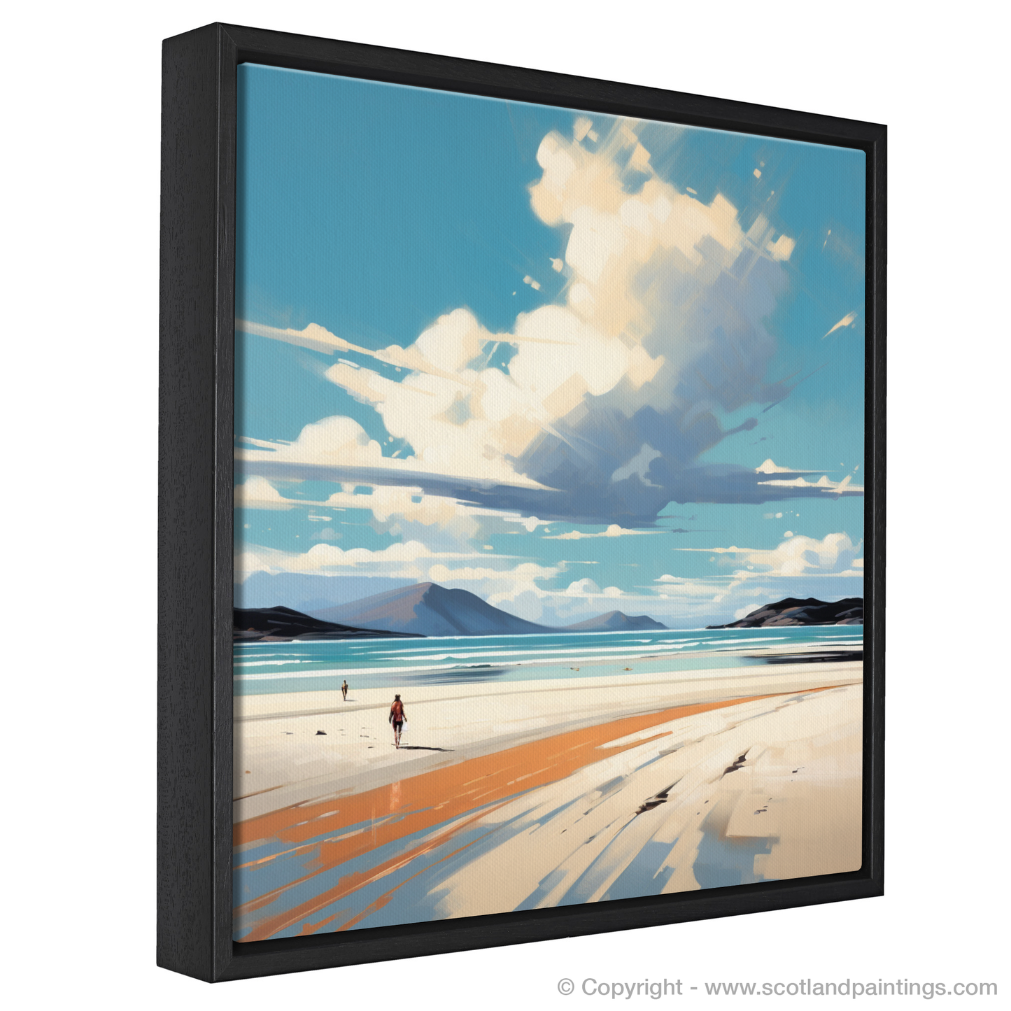 Painting and Art Print of Luskentyre Beach, Isle of Harris entitled "Capturing Luskentyre: The Dance of Light and Sand on Harris Isle".