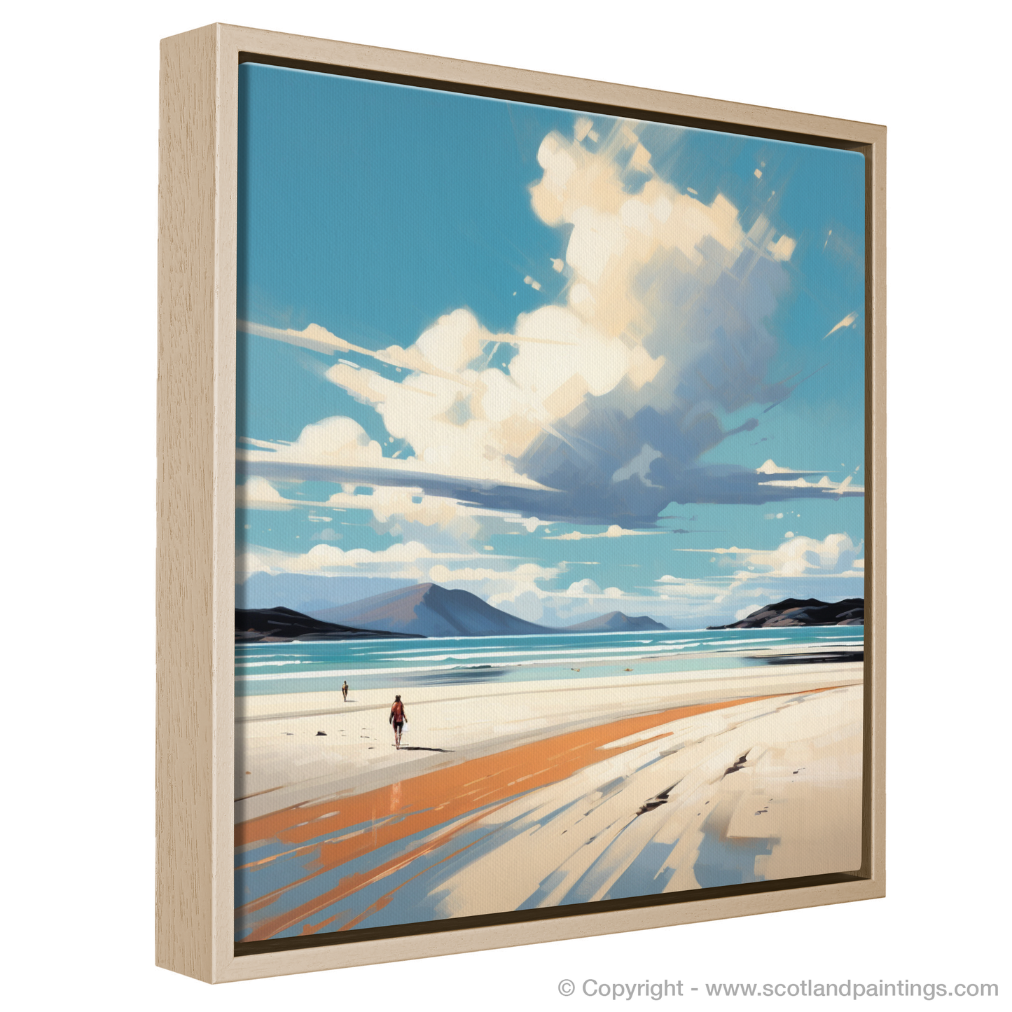 Painting and Art Print of Luskentyre Beach, Isle of Harris entitled "Capturing Luskentyre: The Dance of Light and Sand on Harris Isle".