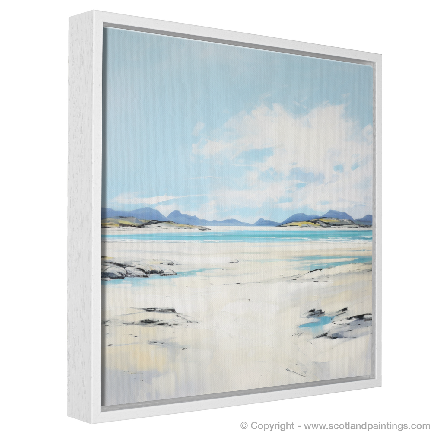 Painting and Art Print of Camusdarach Beach, Arisaig entitled "Serenity on Camusdarach Sands".