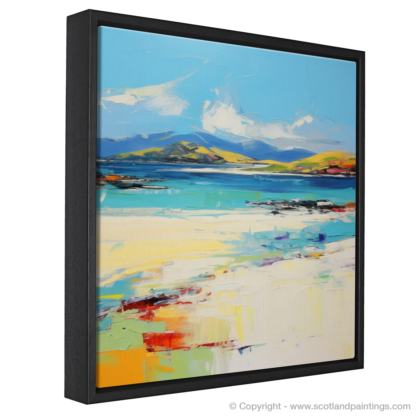 Painting and Art Print of Luskentyre Beach, Isle of Harris entitled "Luskentyre Shores: A Tapestry of Scottish Wilds".