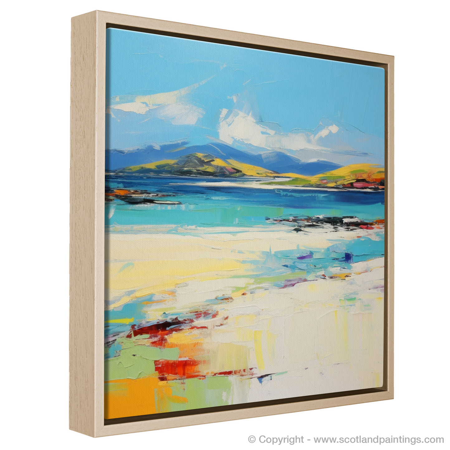 Painting and Art Print of Luskentyre Beach, Isle of Harris entitled "Luskentyre Shores: A Tapestry of Scottish Wilds".