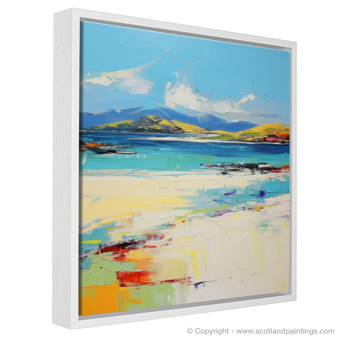 Painting and Art Print of Luskentyre Beach, Isle of Harris entitled "Luskentyre Shores: A Tapestry of Scottish Wilds".