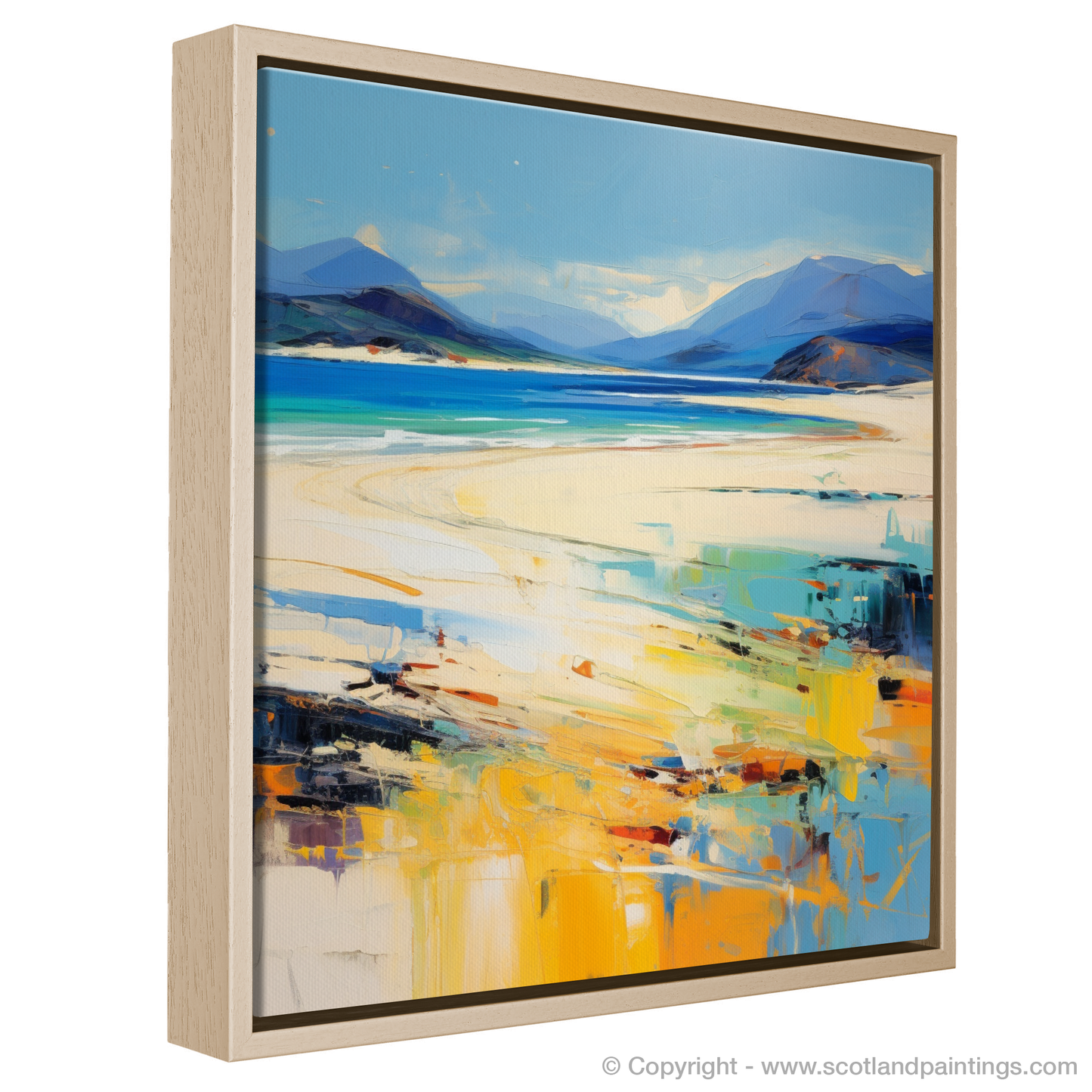 Painting and Art Print of Luskentyre Beach, Isle of Harris entitled "Luskentyre Sands: An Abstract Expression of Scottish Coastal Beauty".