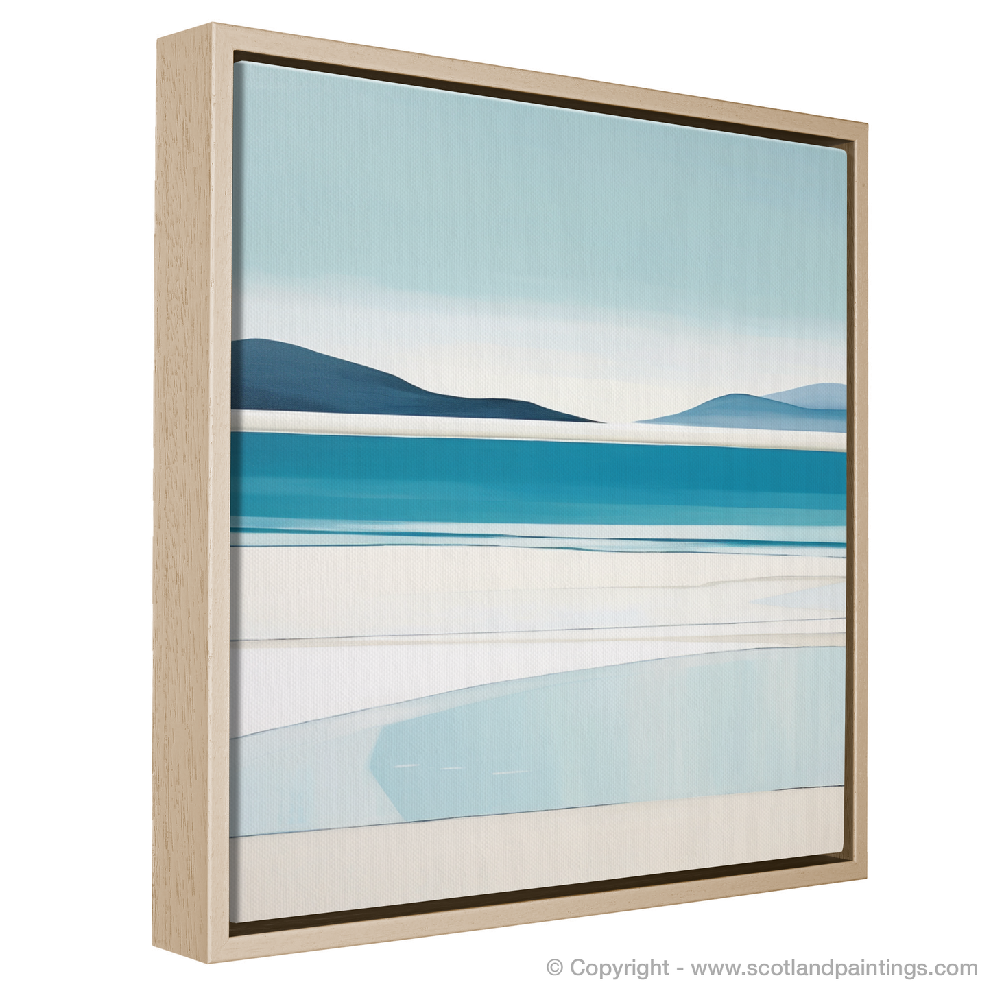 Painting and Art Print of Luskentyre Beach, Isle of Harris entitled "Serene Shores of Luskentyre: A Minimalist Ode to Scottish Beaches".