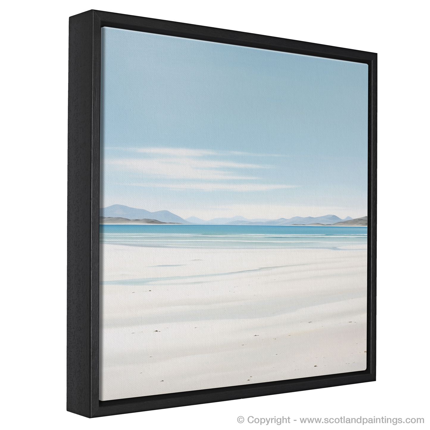 Painting and Art Print of Luskentyre Beach, Isle of Harris entitled "Minimalist Serenity: Luskentyre Beach's Coastal Elegance".