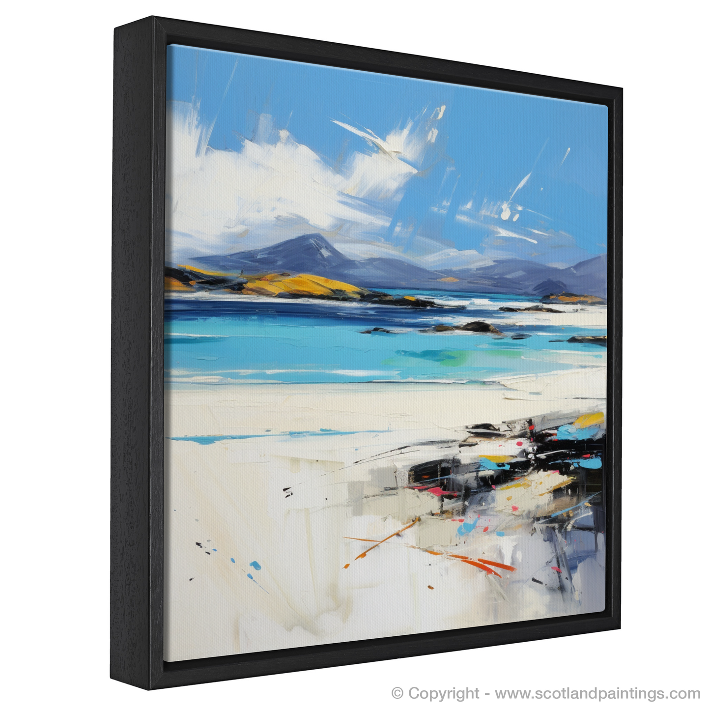 Painting and Art Print of Luskentyre Beach, Isle of Harris entitled "Luskentyre Beach Reverie: An Abstract Scottish Seascape".