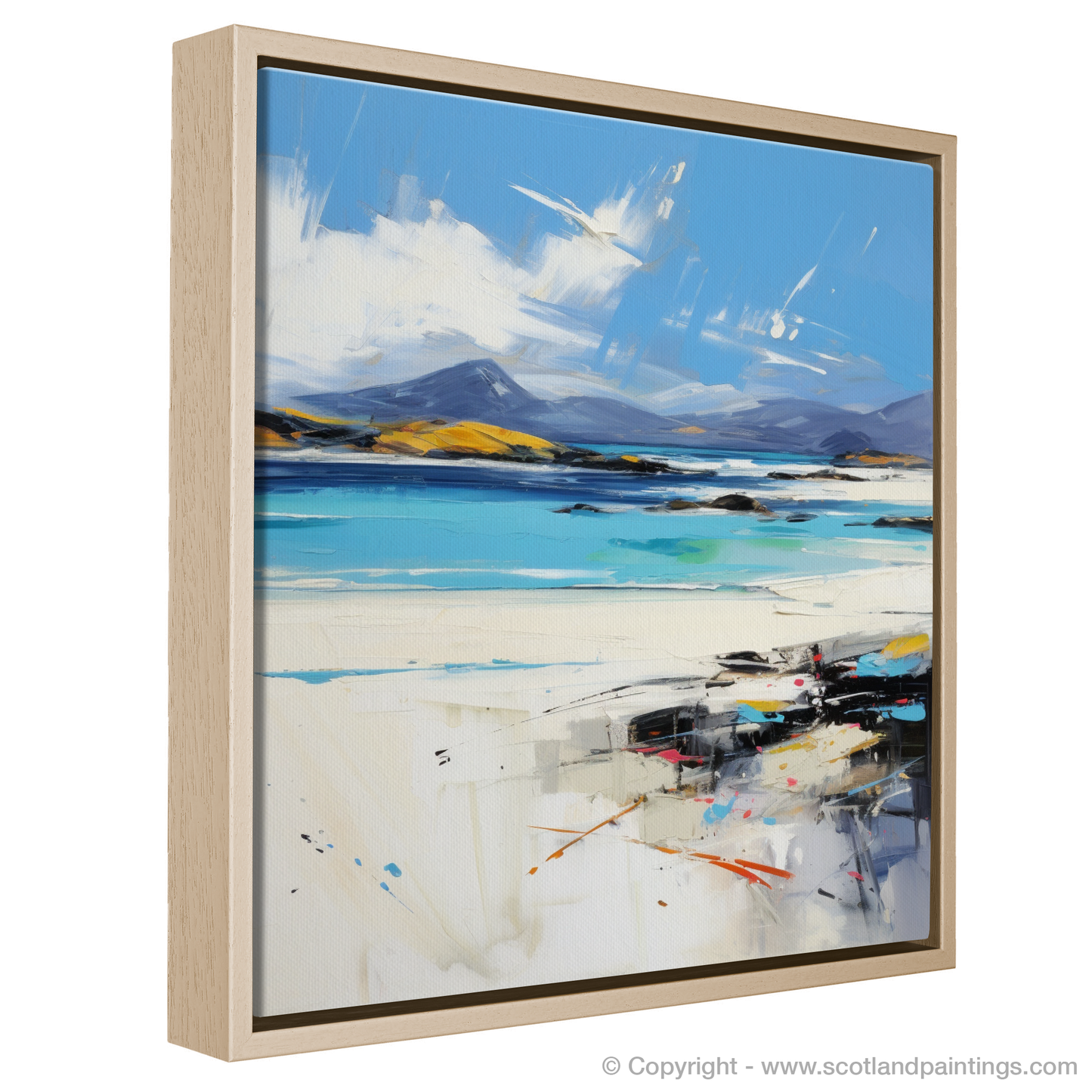 Painting and Art Print of Luskentyre Beach, Isle of Harris entitled "Luskentyre Beach Reverie: An Abstract Scottish Seascape".