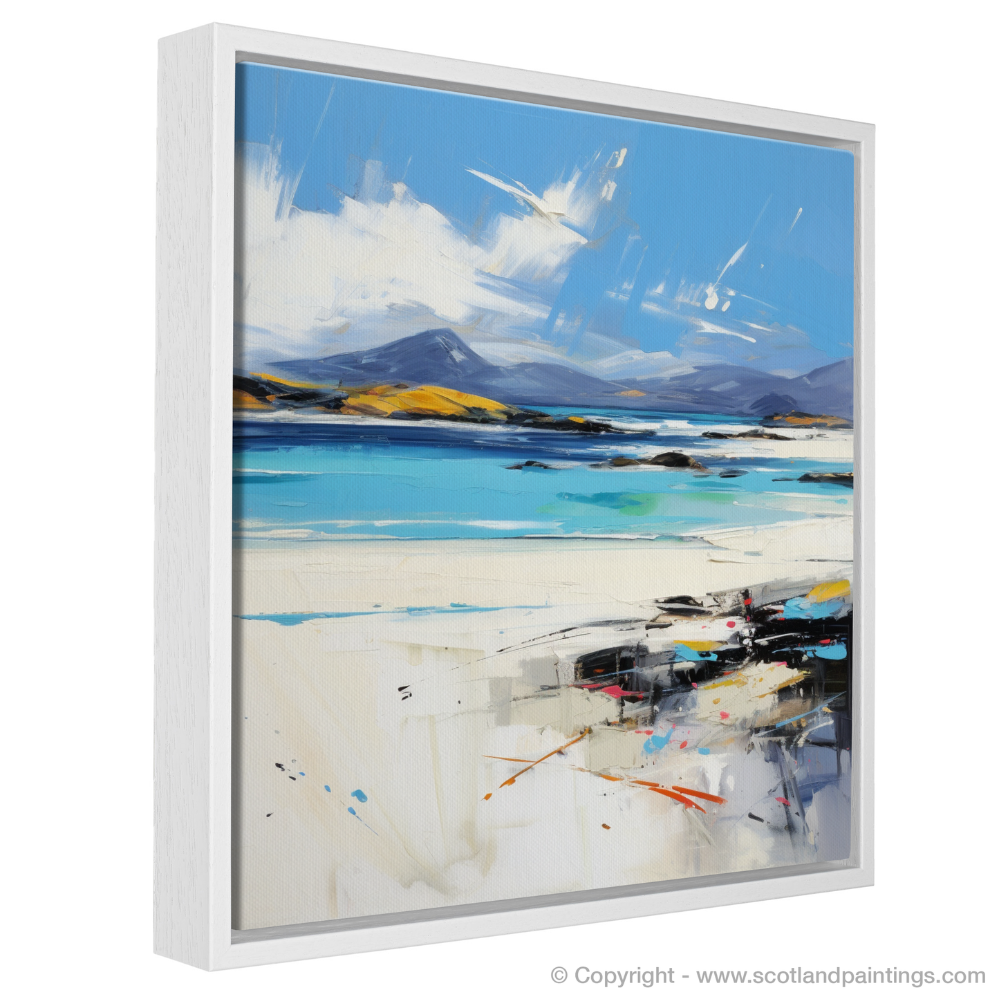 Painting and Art Print of Luskentyre Beach, Isle of Harris entitled "Luskentyre Beach Reverie: An Abstract Scottish Seascape".