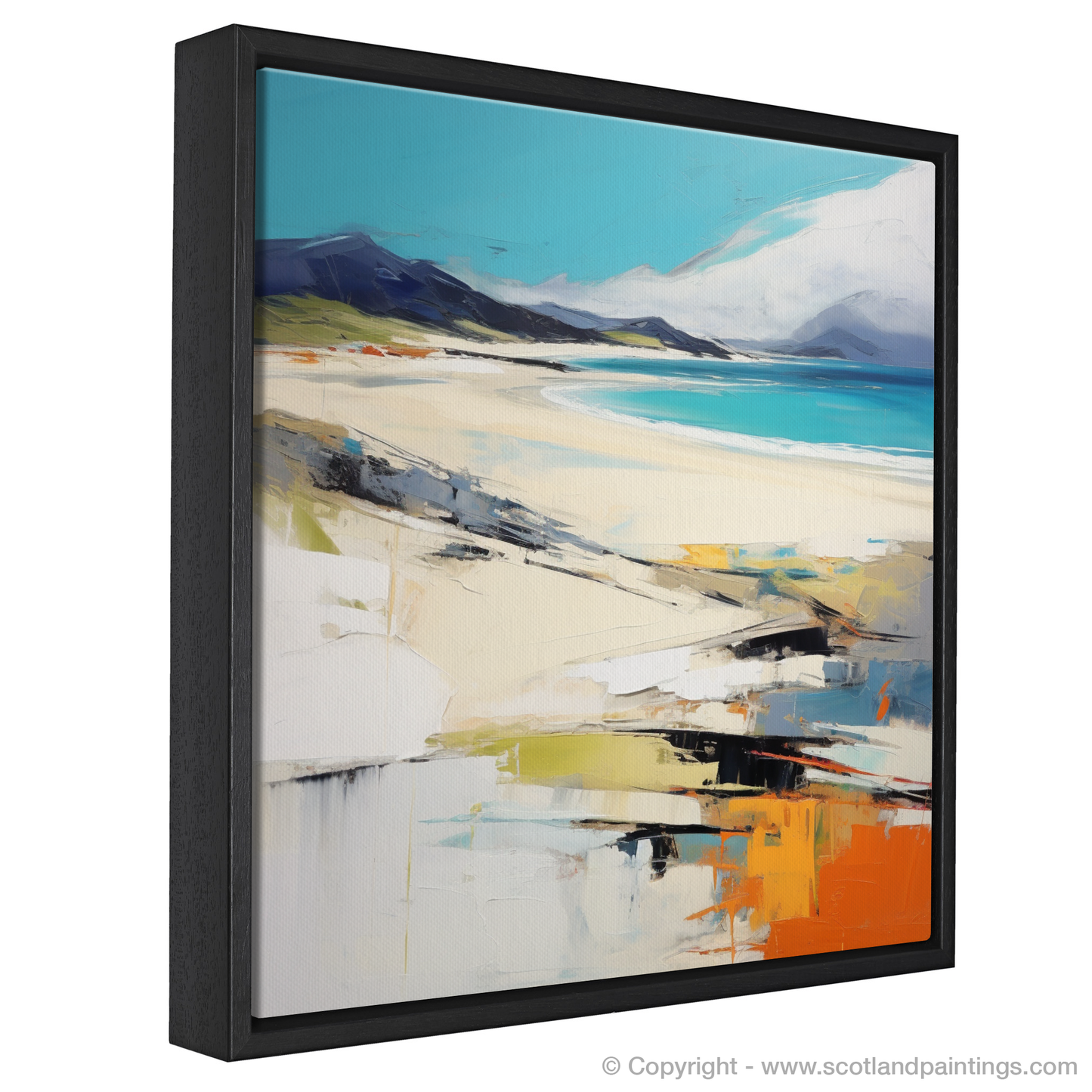 Painting and Art Print of Luskentyre Beach, Isle of Harris entitled "Serenity of Luskentyre: An Abstract Scottish Beachscape".