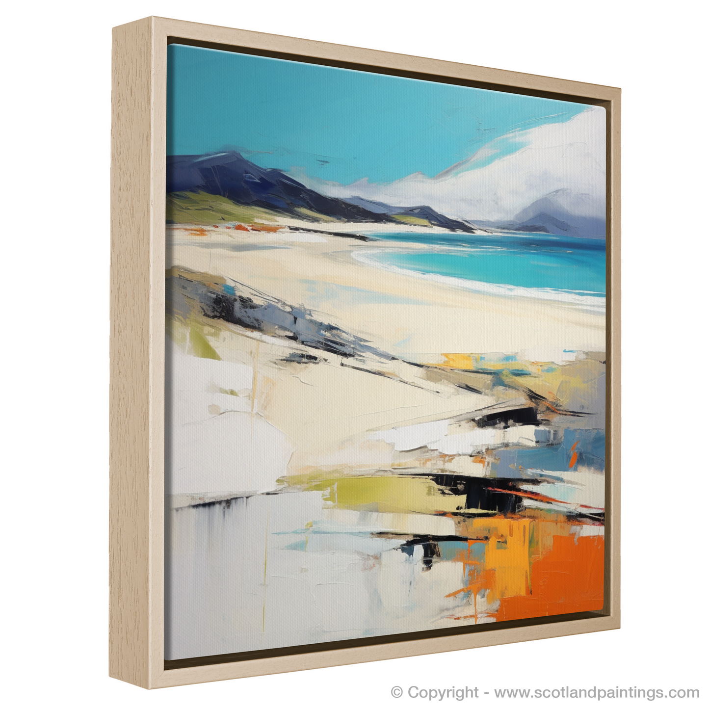 Painting and Art Print of Luskentyre Beach, Isle of Harris entitled "Serenity of Luskentyre: An Abstract Scottish Beachscape".