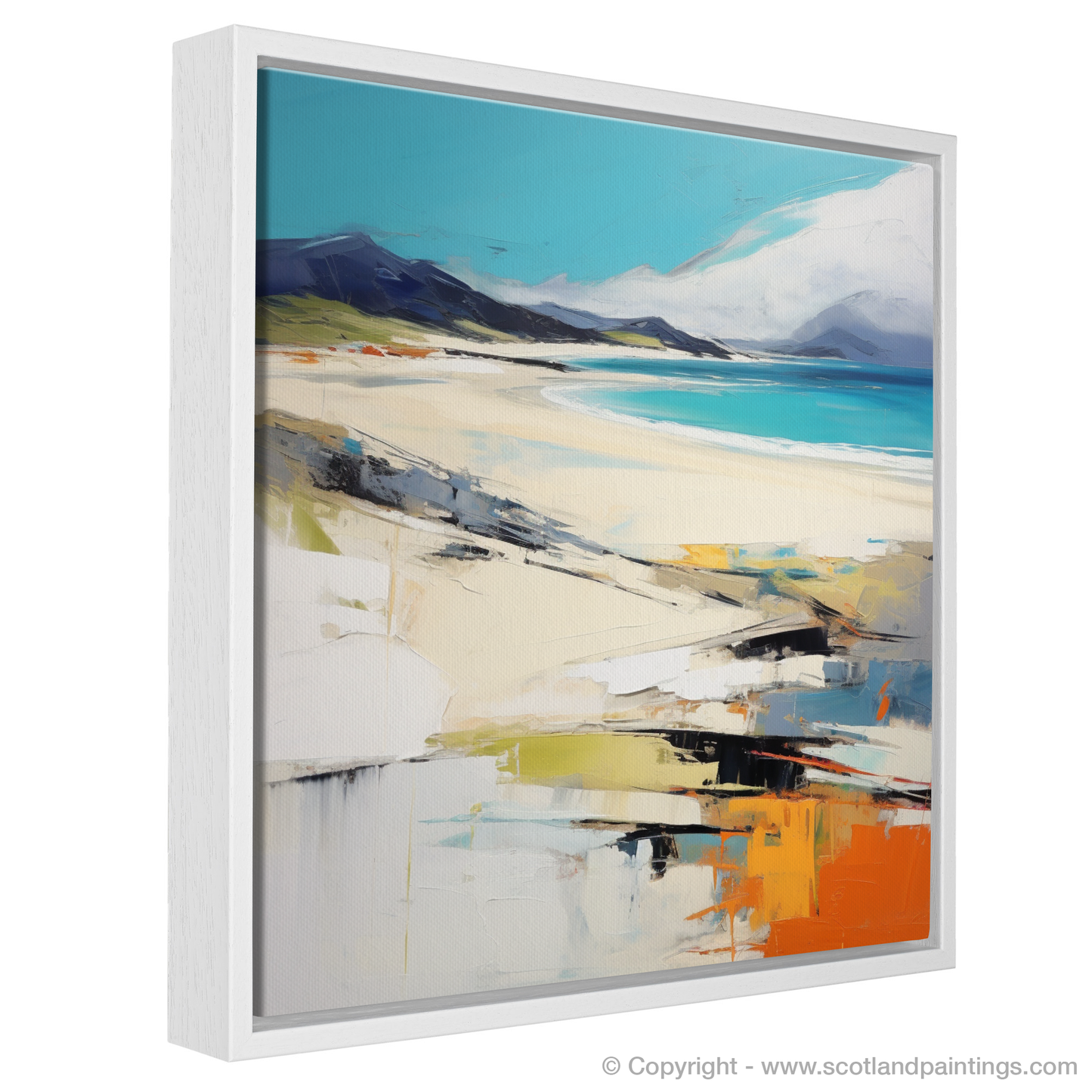 Painting and Art Print of Luskentyre Beach, Isle of Harris entitled "Serenity of Luskentyre: An Abstract Scottish Beachscape".