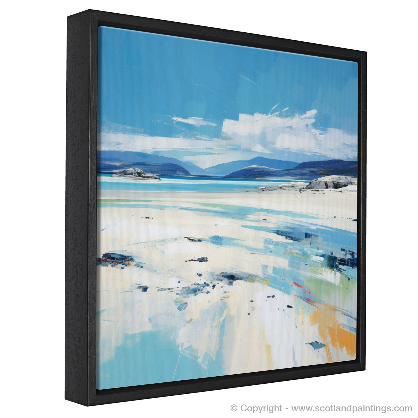 Painting and Art Print of Luskentyre Beach, Isle of Harris. Luskentyre Beach Serenity: A Contemporary Tribute to Scottish Coastlines.