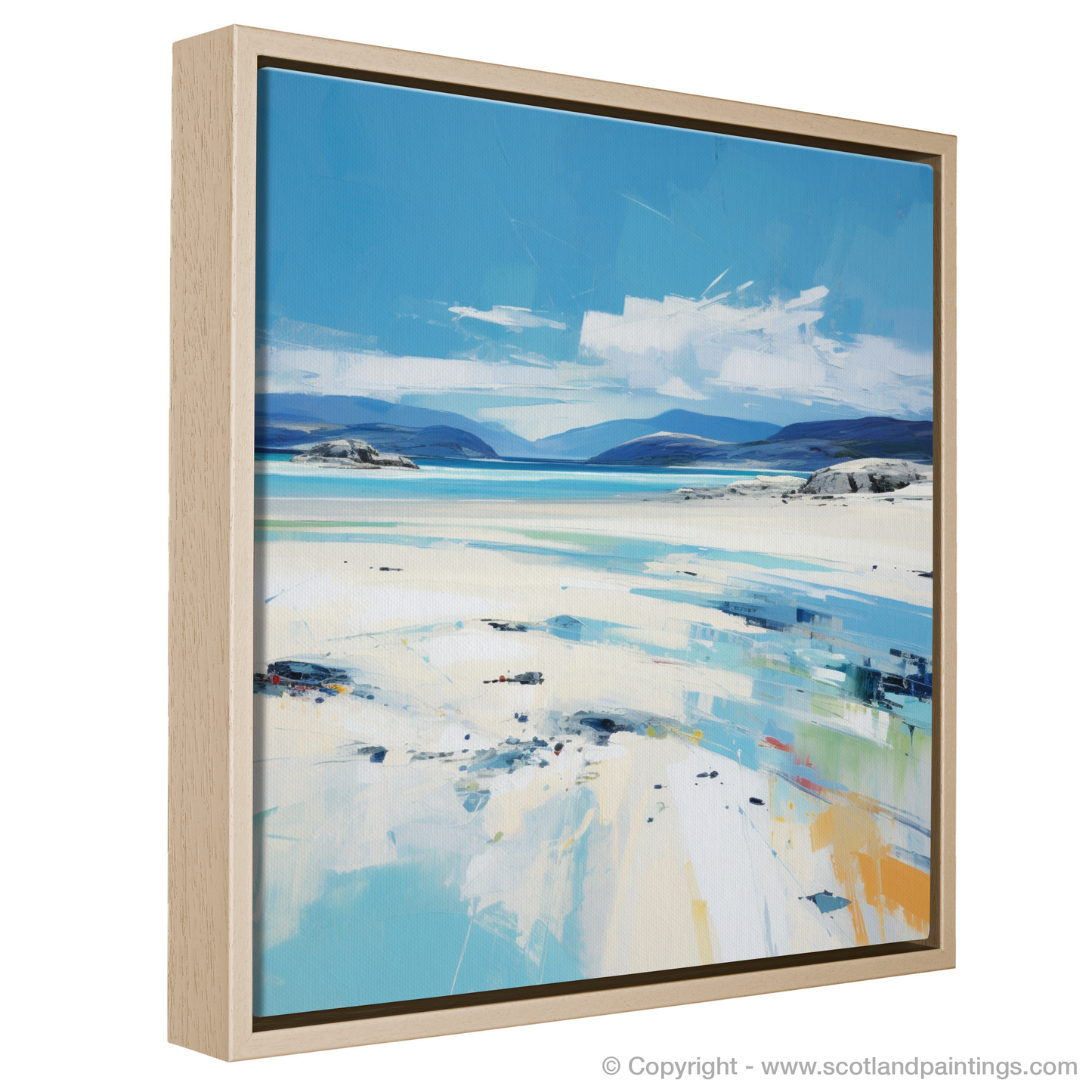 Painting and Art Print of Luskentyre Beach, Isle of Harris. Luskentyre Beach Serenity: A Contemporary Tribute to Scottish Coastlines.