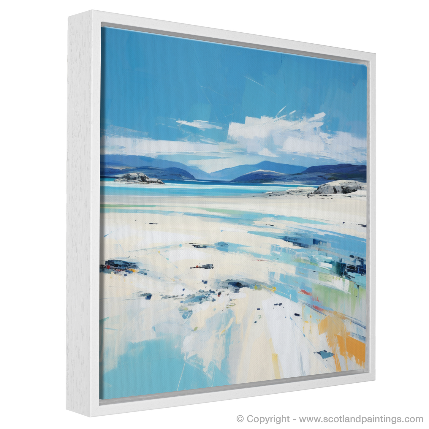 Painting and Art Print of Luskentyre Beach, Isle of Harris. Luskentyre Beach Serenity: A Contemporary Tribute to Scottish Coastlines.