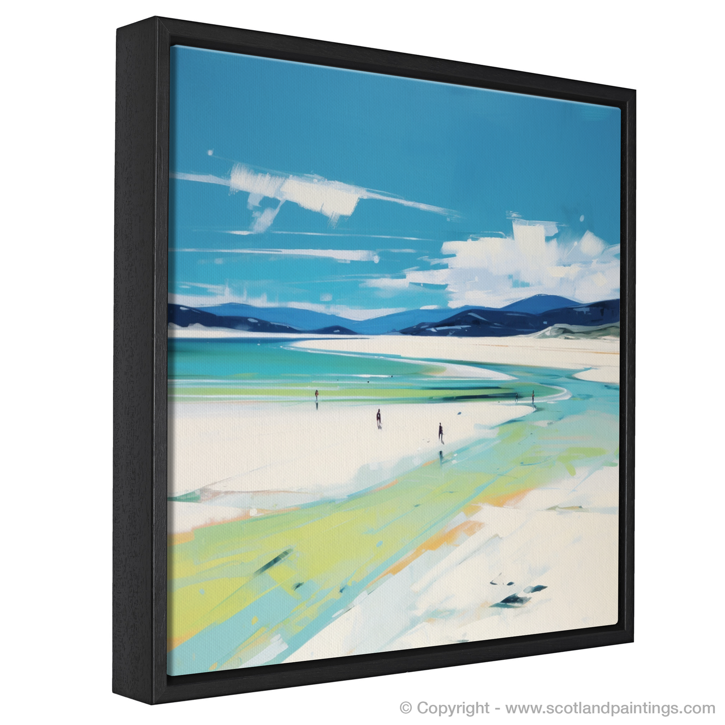 Painting and Art Print of Luskentyre Beach, Isle of Harris entitled "Luskentyre Beach Whispers: A Contemporary Scottish Seascape".