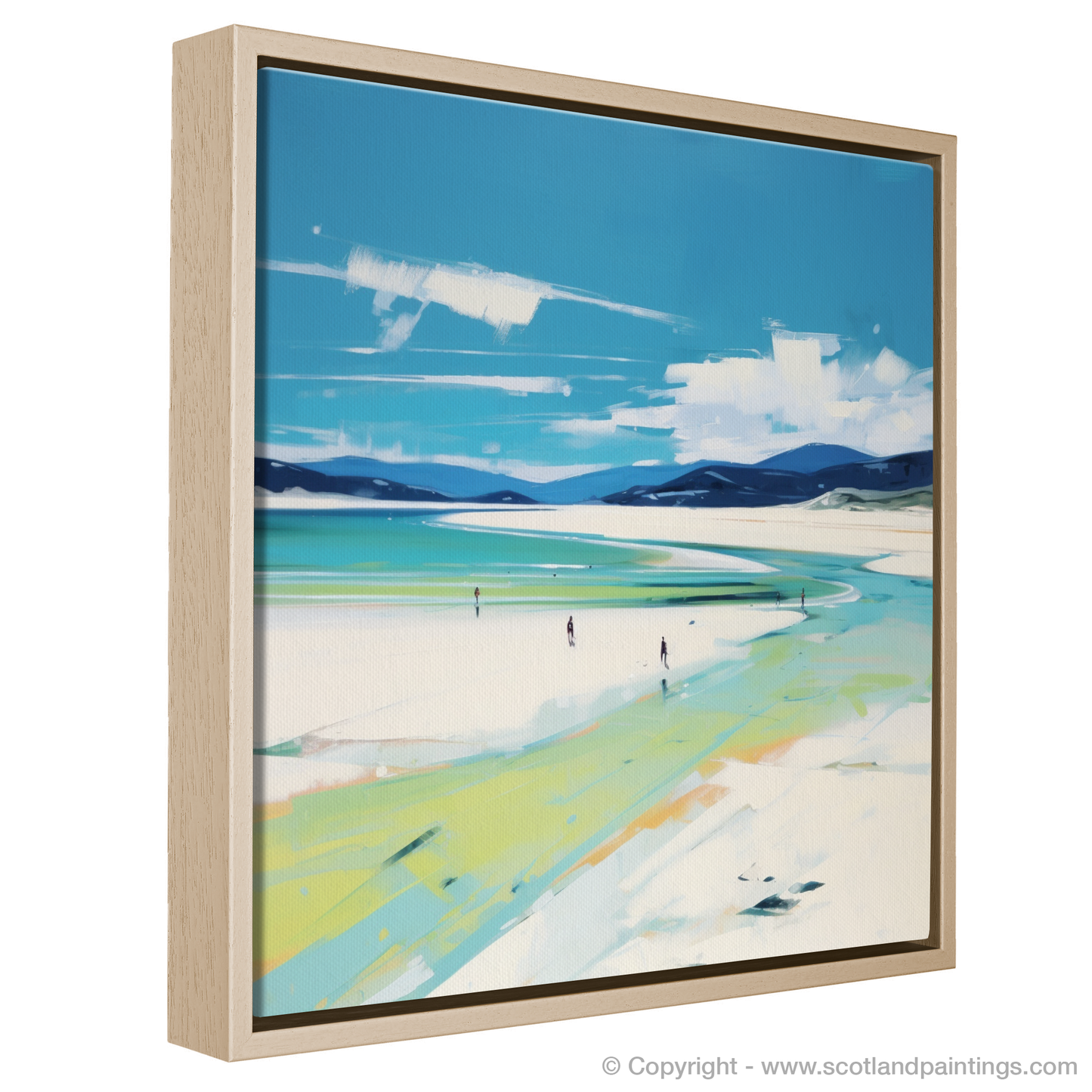 Painting and Art Print of Luskentyre Beach, Isle of Harris entitled "Luskentyre Beach Whispers: A Contemporary Scottish Seascape".