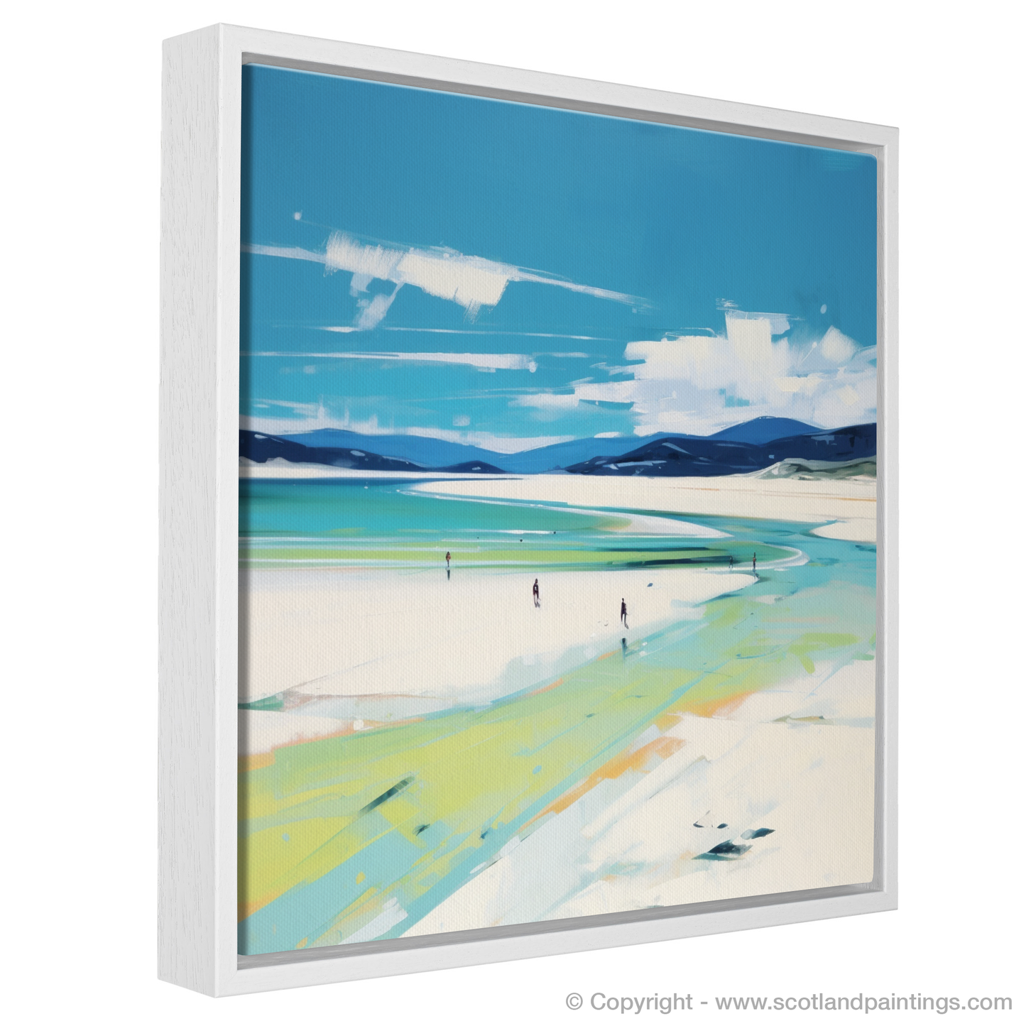 Painting and Art Print of Luskentyre Beach, Isle of Harris entitled "Luskentyre Beach Whispers: A Contemporary Scottish Seascape".