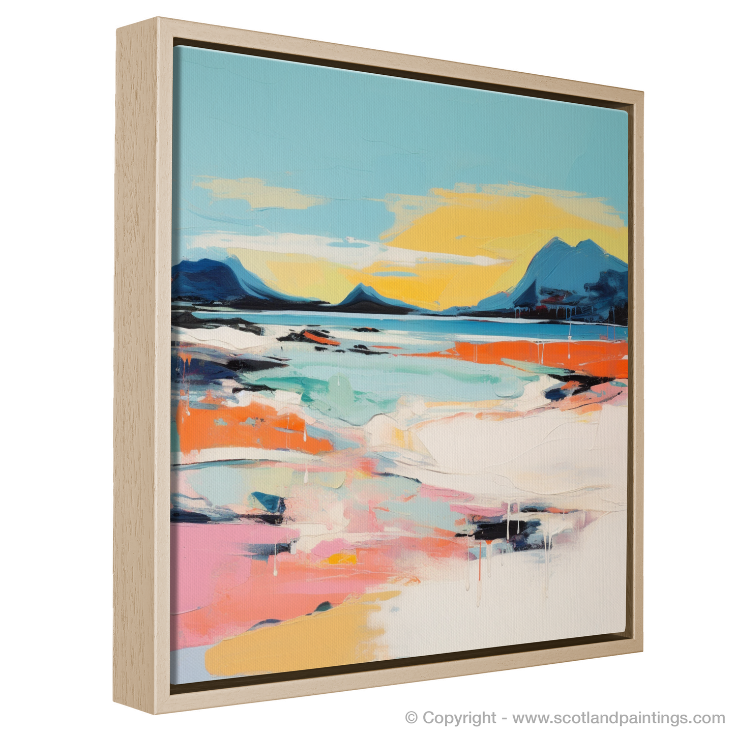 Painting and Art Print of Camusdarach Beach, Arisaig entitled "Vibrant Whispers of Camusdarach Beach".