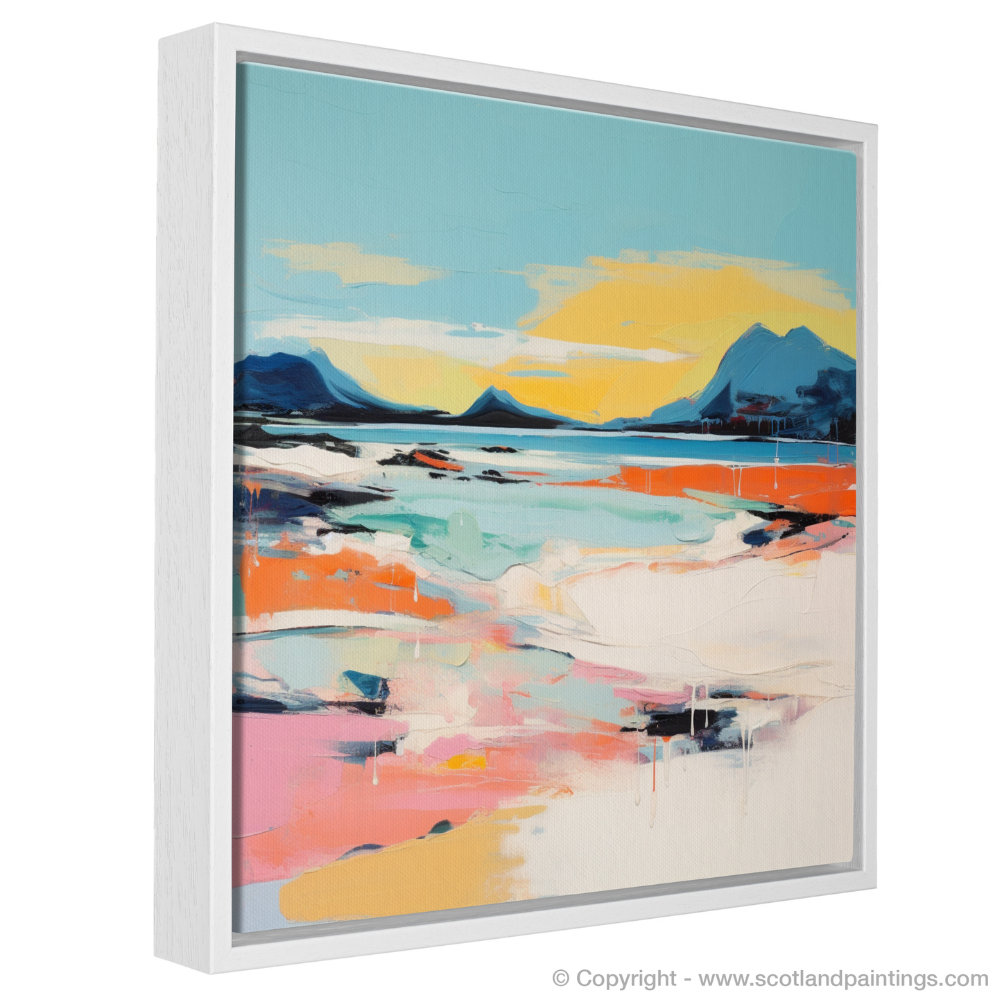 Painting and Art Print of Camusdarach Beach, Arisaig entitled "Vibrant Whispers of Camusdarach Beach".