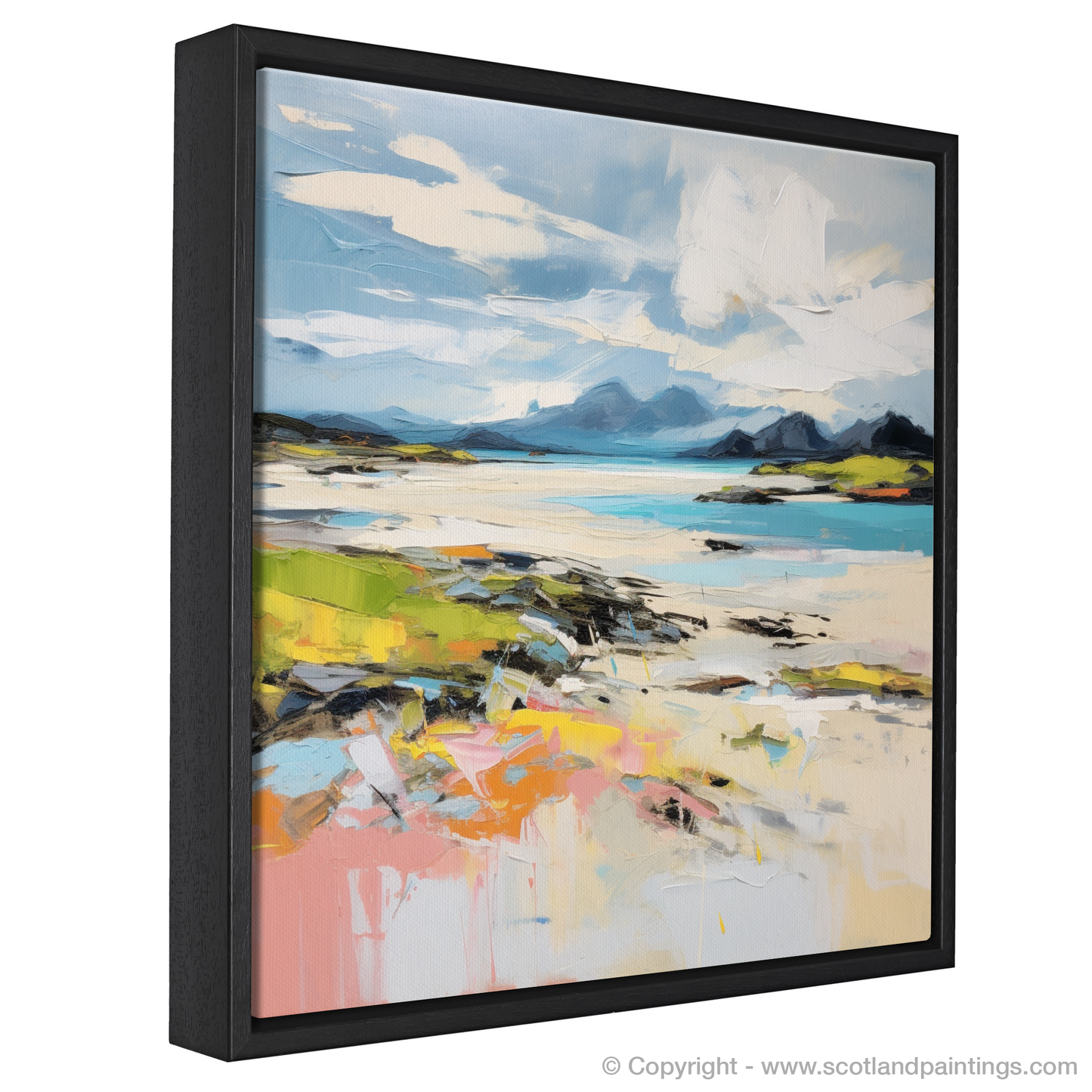 Painting and Art Print of Camusdarach Beach, Arisaig entitled "Camusdarach Beach Abstract: A Vibrant Ode to Scotland's Wild Coastline".