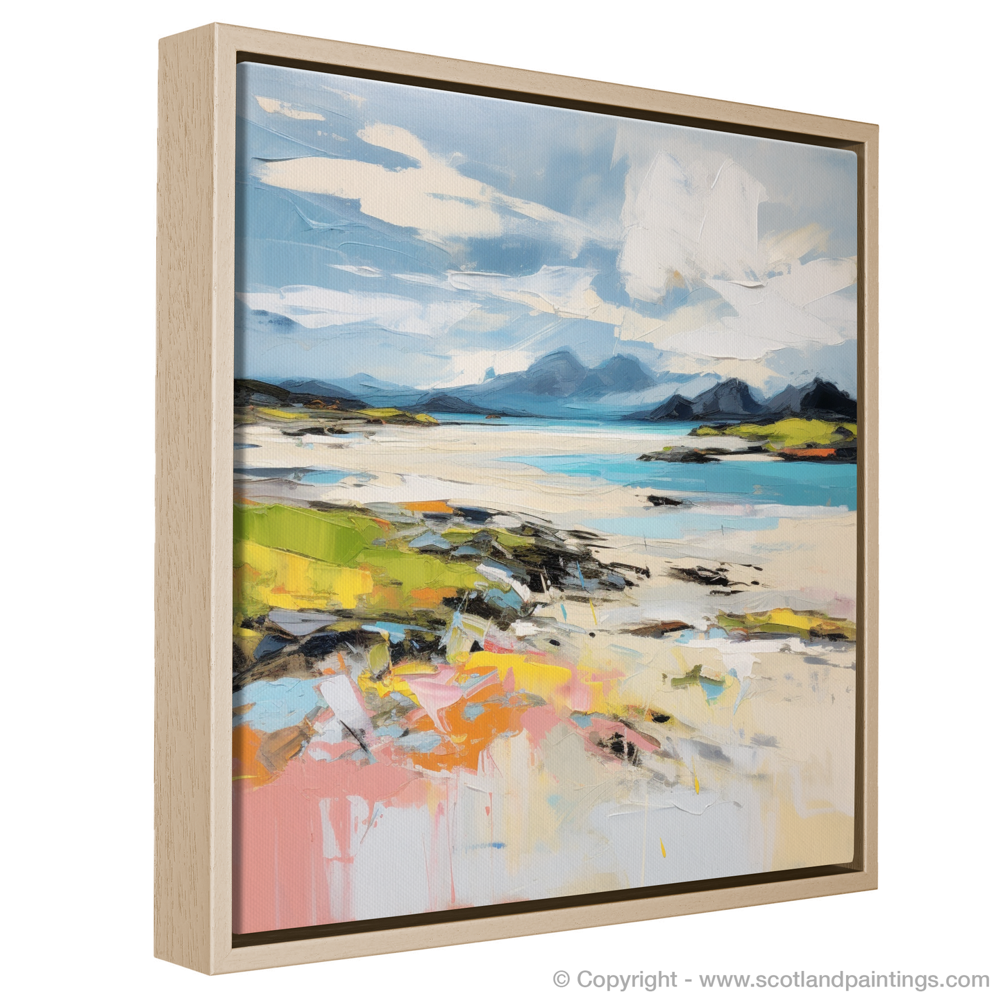 Painting and Art Print of Camusdarach Beach, Arisaig entitled "Camusdarach Beach Abstract: A Vibrant Ode to Scotland's Wild Coastline".