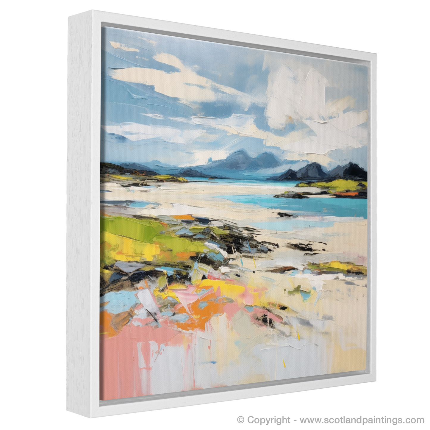 Painting and Art Print of Camusdarach Beach, Arisaig entitled "Camusdarach Beach Abstract: A Vibrant Ode to Scotland's Wild Coastline".