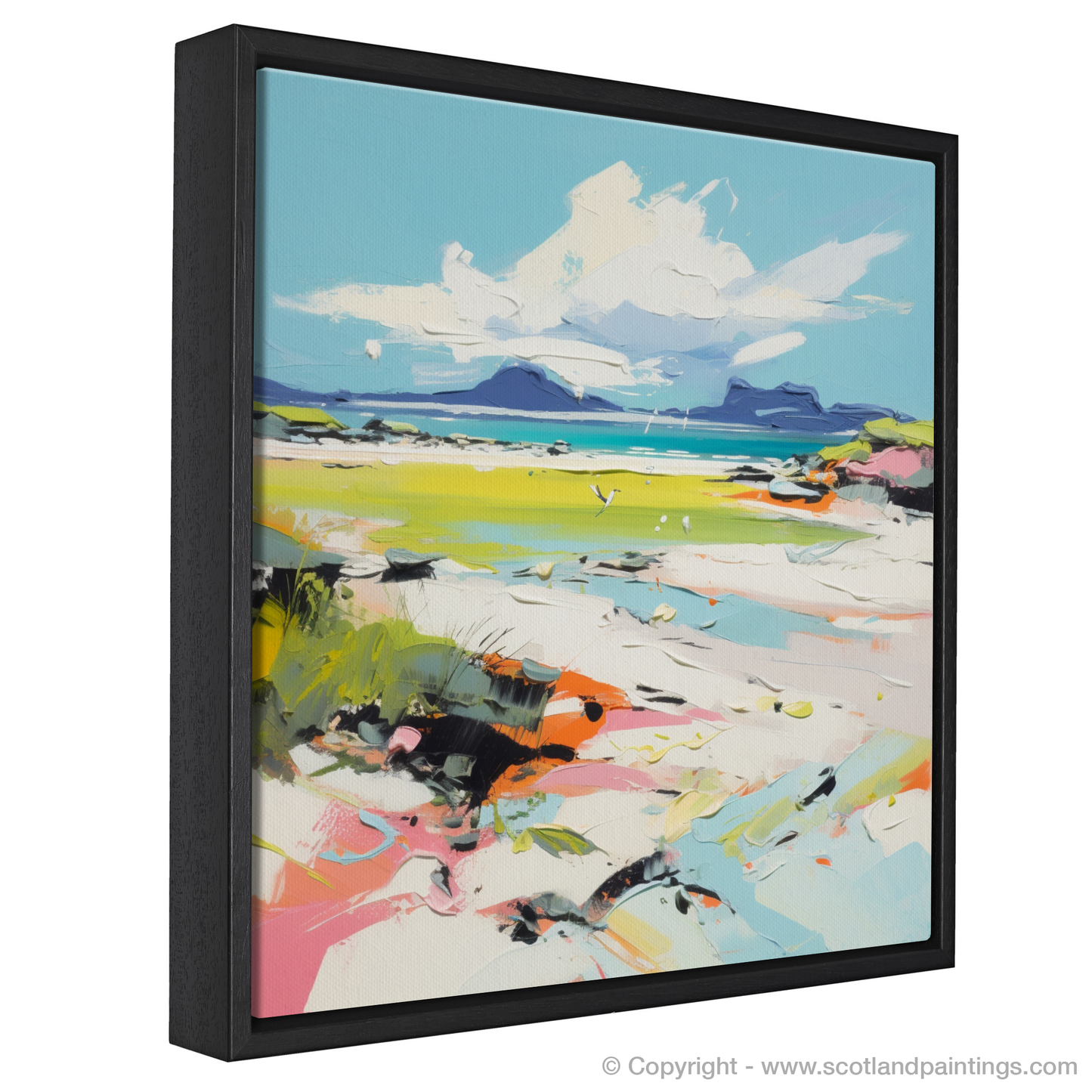 Painting and Art Print of Camusdarach Beach, Arisaig entitled "Arisaig's Coastal Reverie: Abstract Ode to Camusdarach Beach".