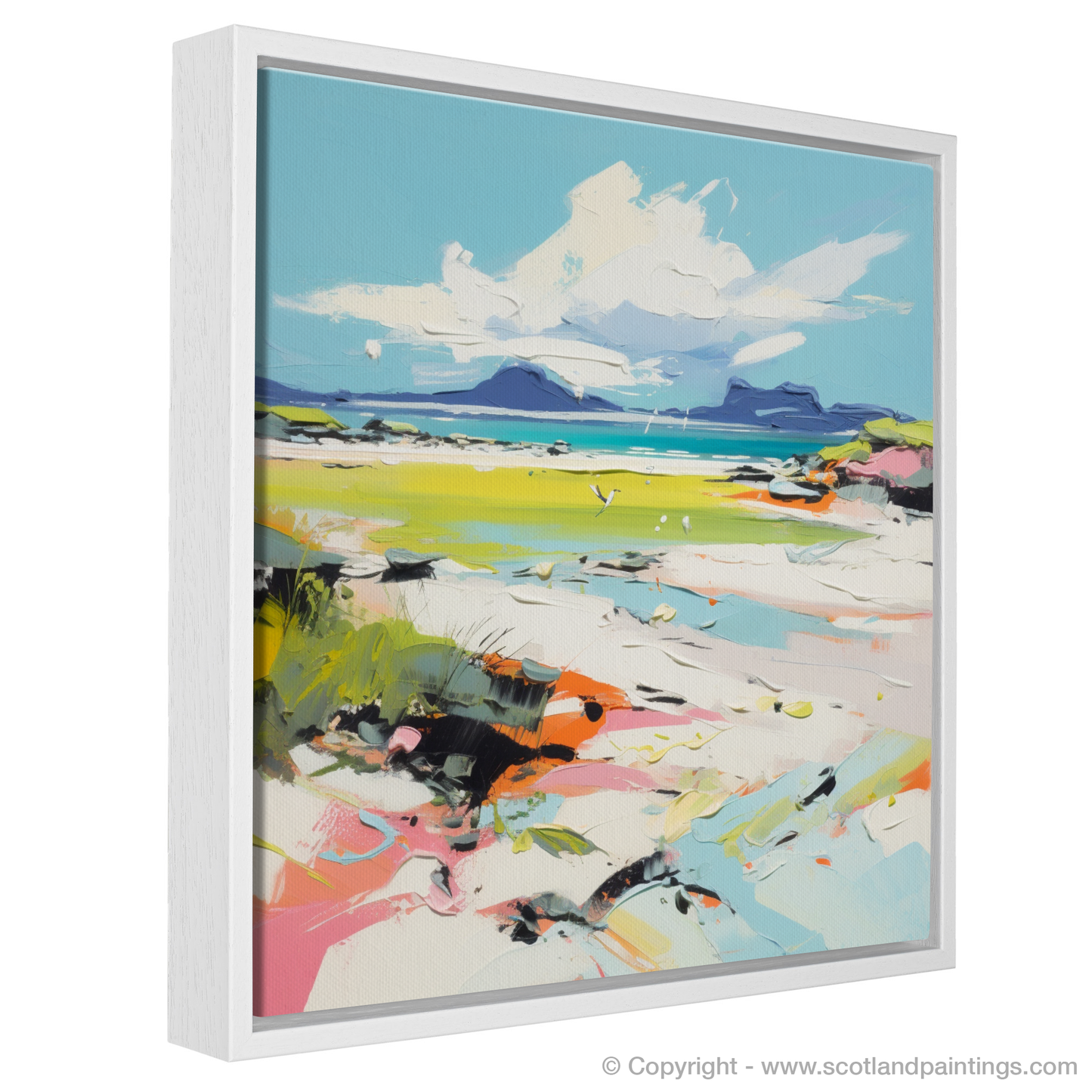 Painting and Art Print of Camusdarach Beach, Arisaig entitled "Arisaig's Coastal Reverie: Abstract Ode to Camusdarach Beach".