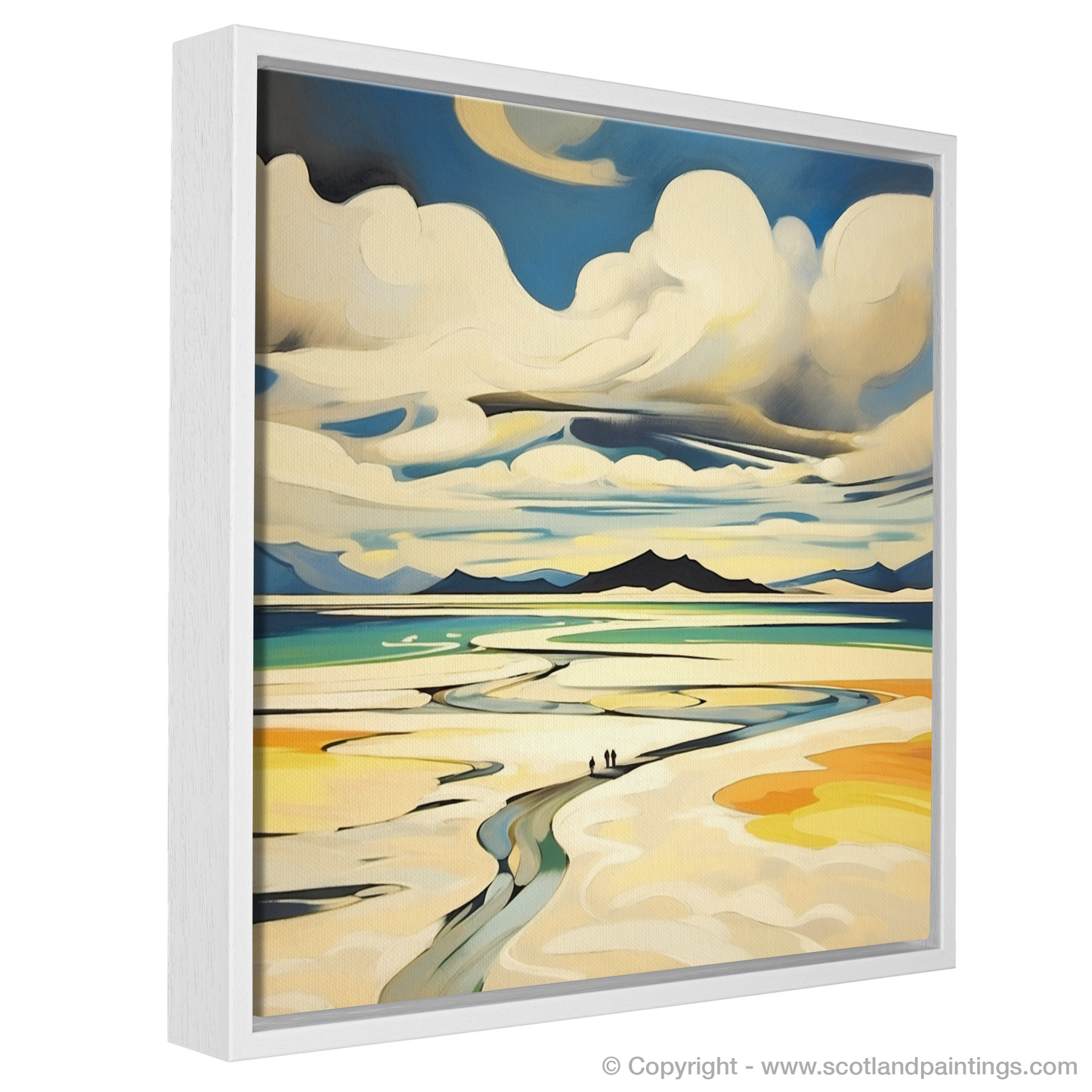 Painting and Art Print of Luskentyre Beach, Isle of Harris entitled "Ethereal Shores: An Abstract Ode to Luskentyre Beach".