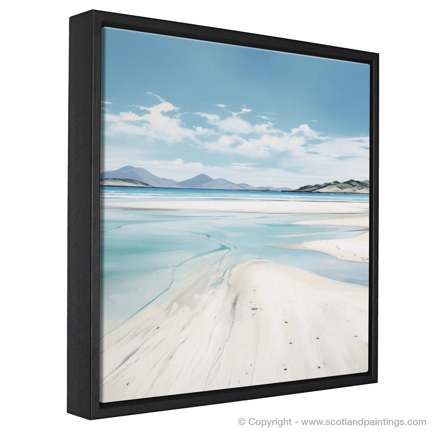 Painting and Art Print of Luskentyre Beach, Isle of Harris entitled "Tranquil Shores of Luskentyre Beach".