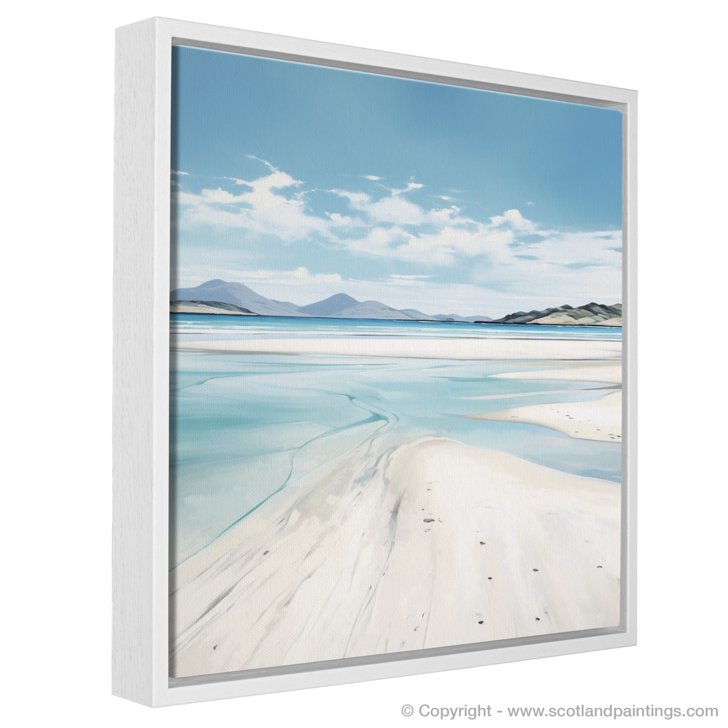 Painting and Art Print of Luskentyre Beach, Isle of Harris entitled "Tranquil Shores of Luskentyre Beach".