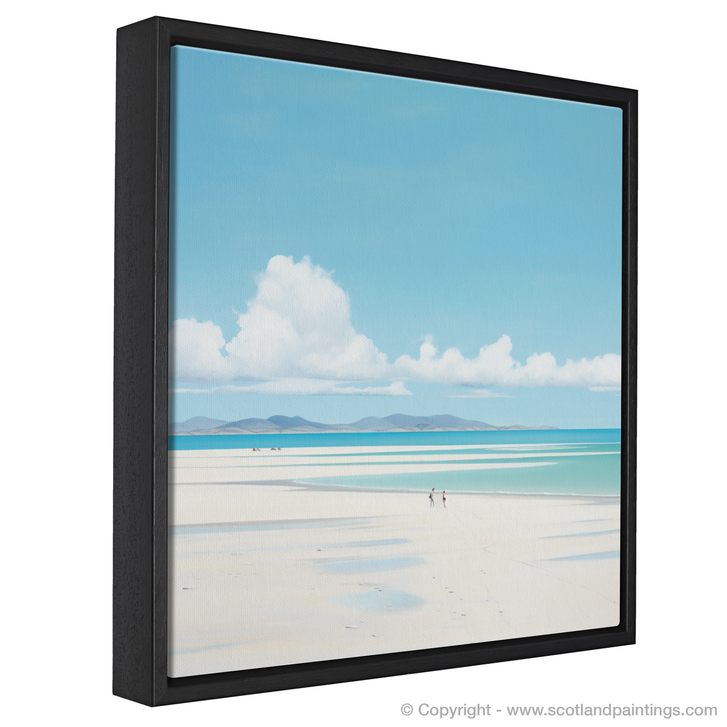 Painting and Art Print of Luskentyre Beach, Isle of Harris entitled "Serene Horizons: Luskentyre Beach Minimalism".