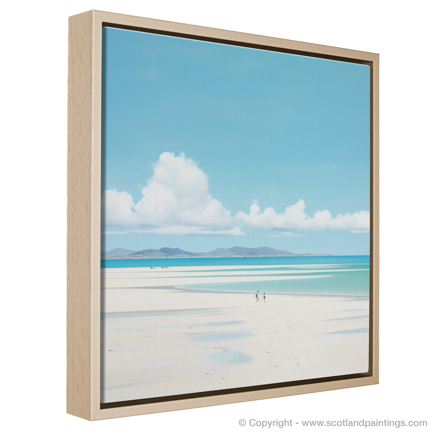 Painting and Art Print of Luskentyre Beach, Isle of Harris entitled "Serene Horizons: Luskentyre Beach Minimalism".