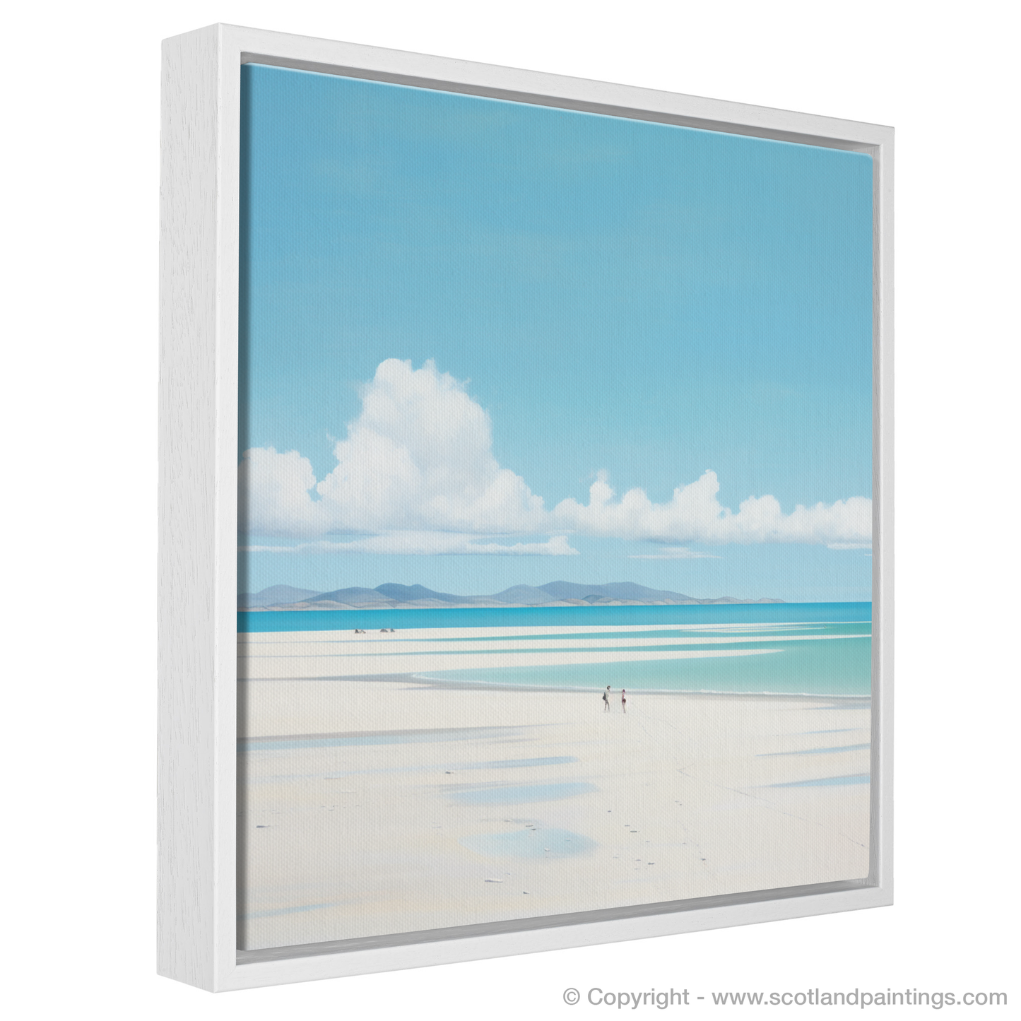 Painting and Art Print of Luskentyre Beach, Isle of Harris entitled "Serene Horizons: Luskentyre Beach Minimalism".