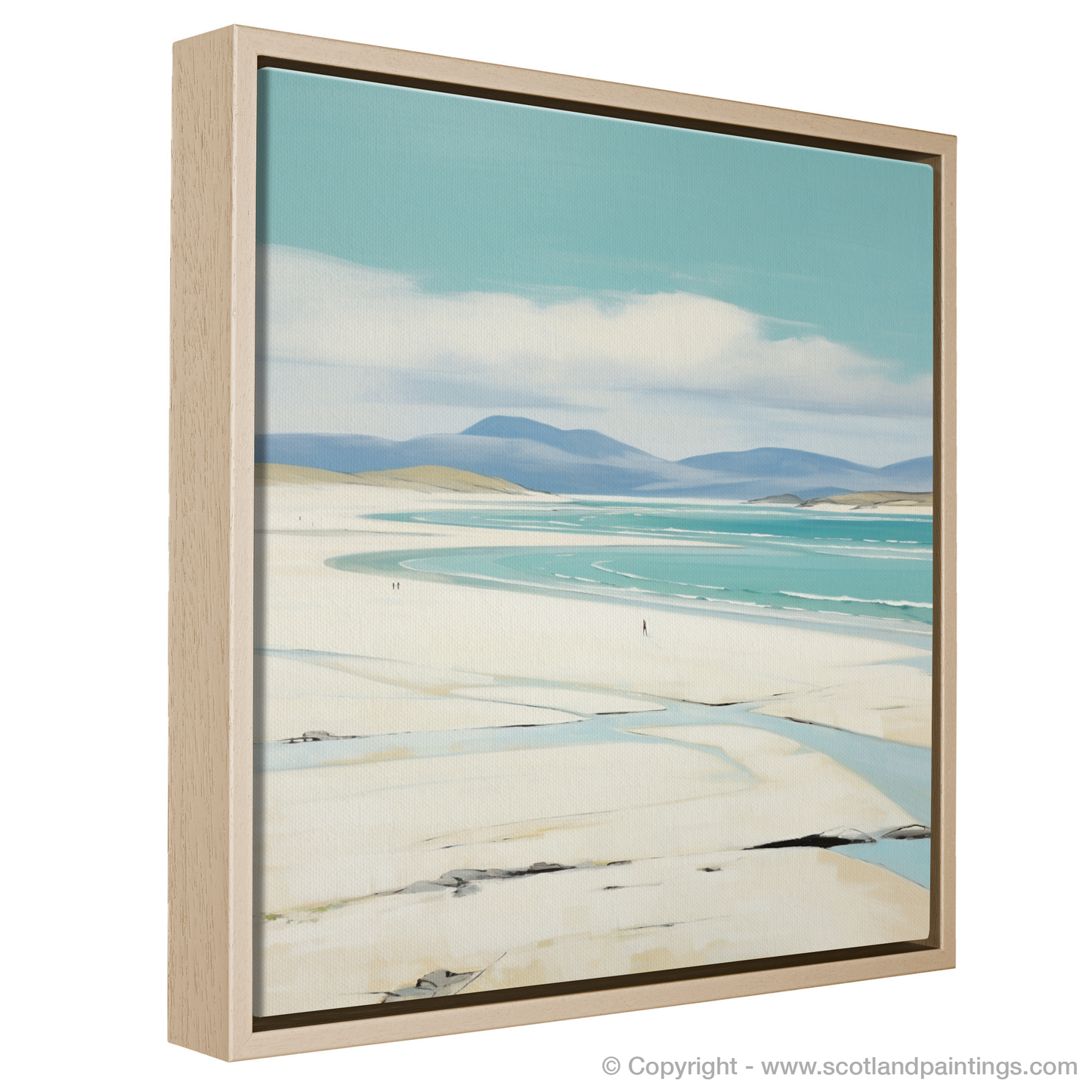 Painting and Art Print of Luskentyre Beach, Isle of Harris entitled "Serenity by the Shore: Luskentyre Beach Minimalist Art".